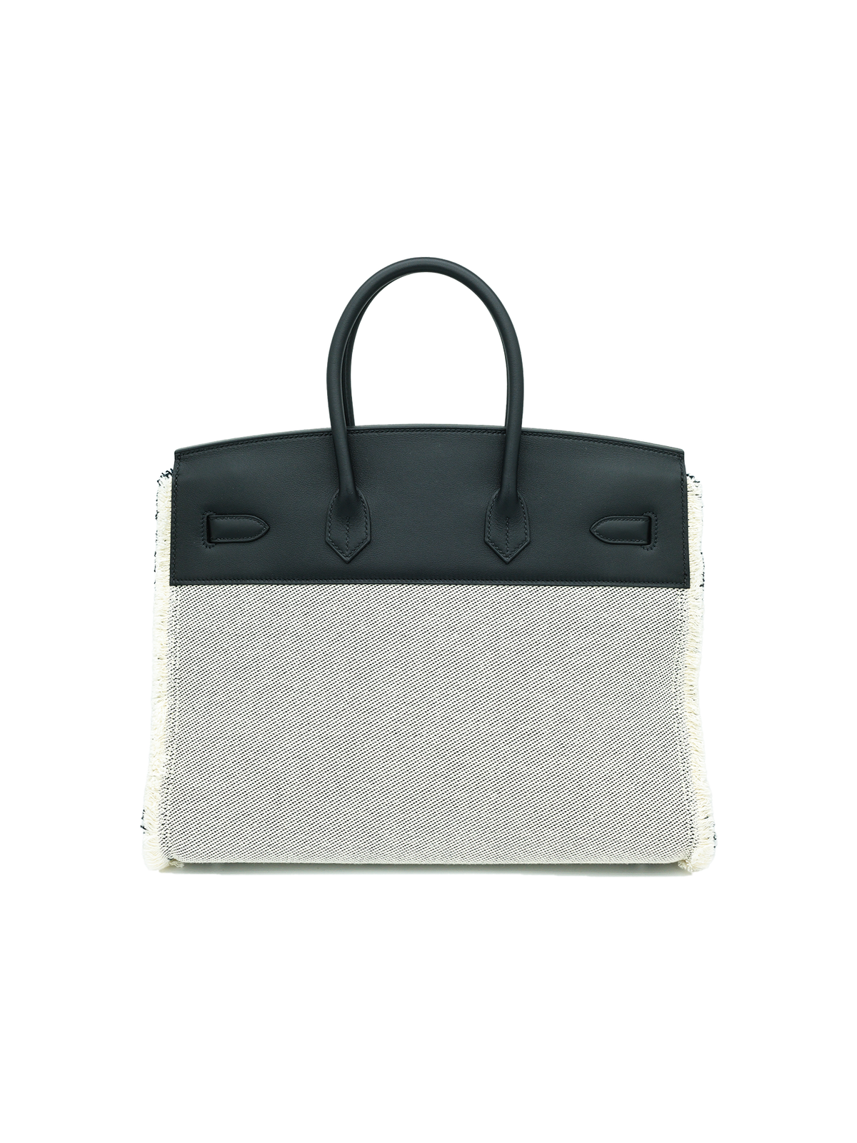 NEW HERMÈS BIRKIN 35 FRAY FRAY TOILE/ SWIFT BLACK PHW
