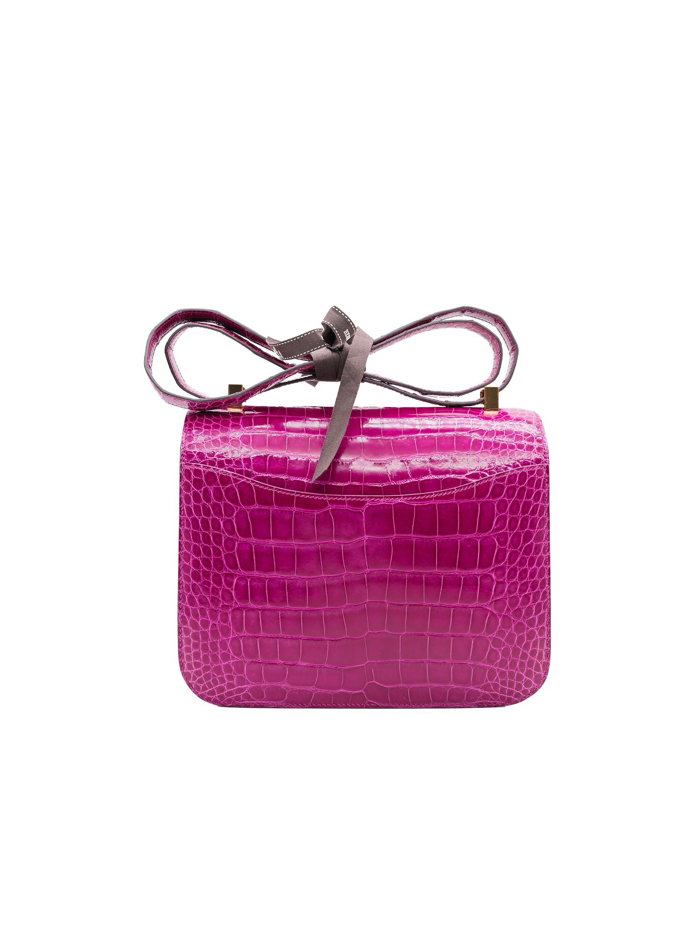 PRE-LOVED HERMÈS CONSTANCE 24 ALLIGATOR CROCODILE ROSE SCHEHERAZA GHW