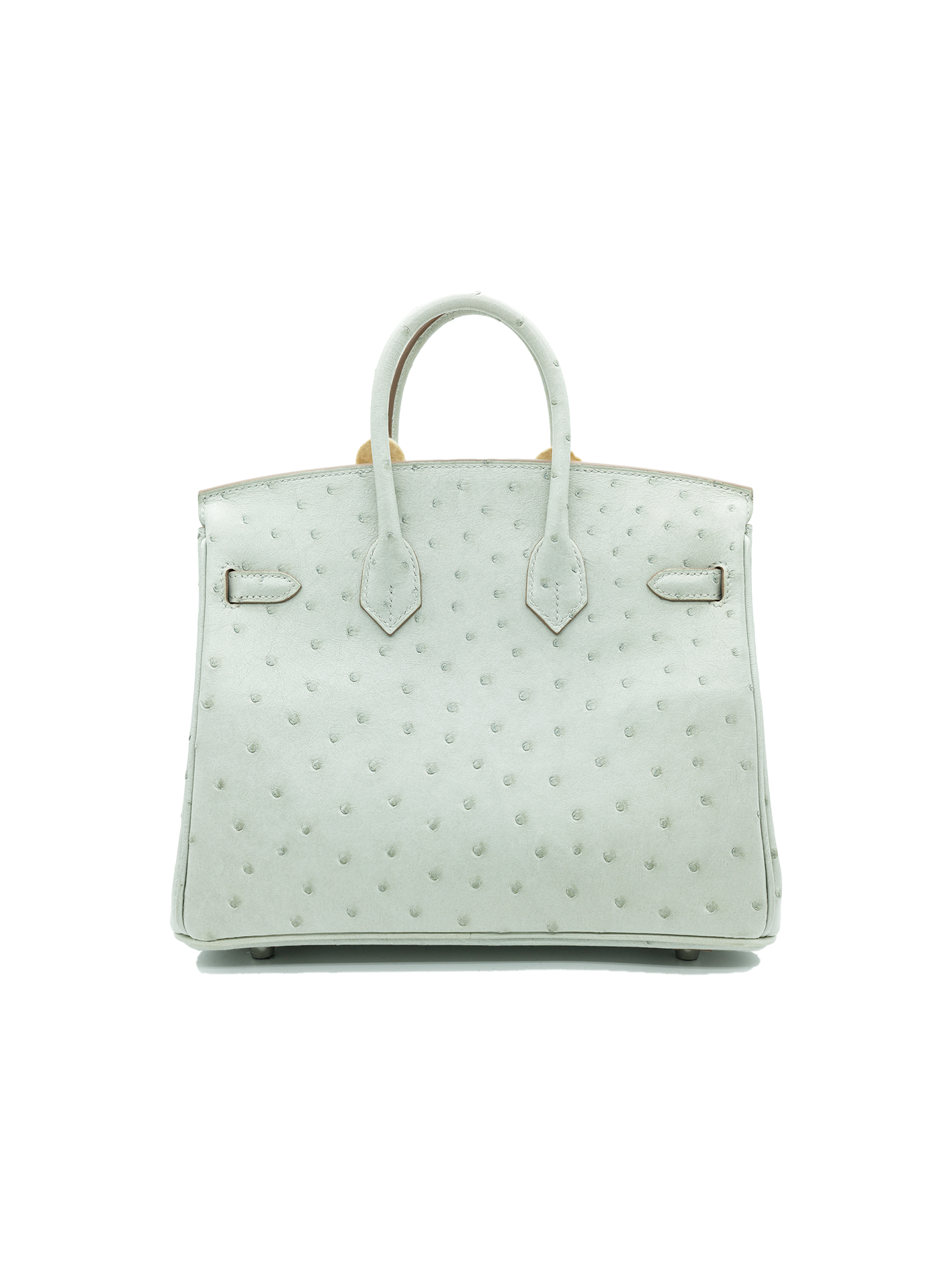 NEW HERMÈS BIRKIN 25 OSTRICH GRIS PERLE PHW