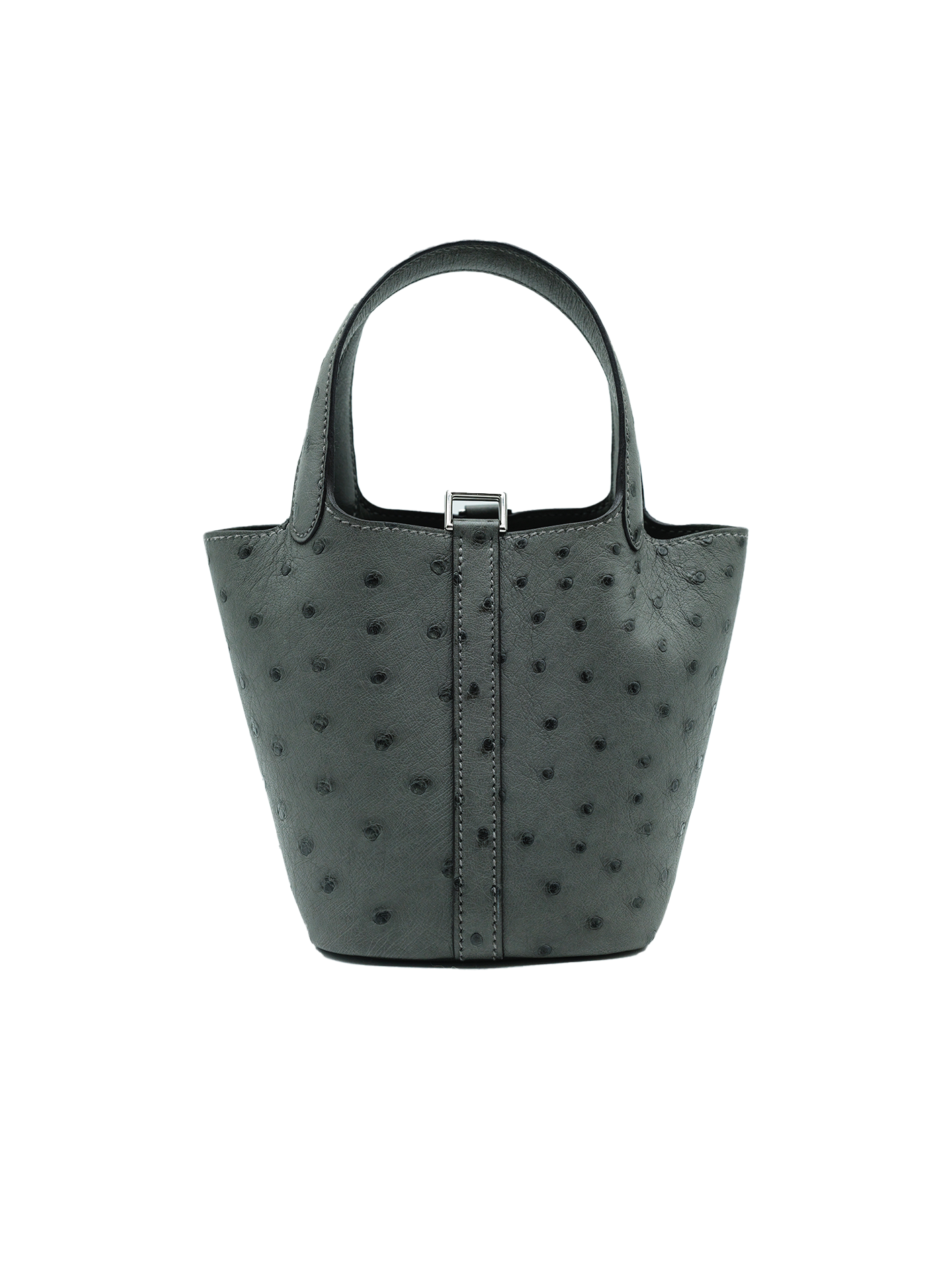 PRE-LOVED HERMÈS PICOTIN MICRO 14 OSTRICH GRIS MEYER PHW