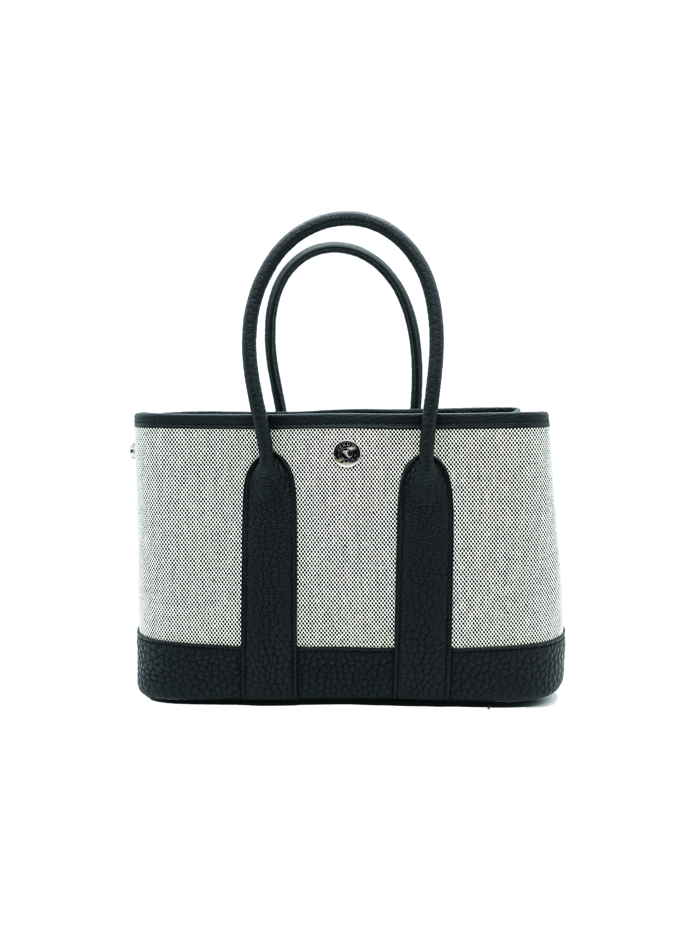 NEW HERMÈS MINI GARDEN PARTY TOILE/ NEGONDA BLACK PHW