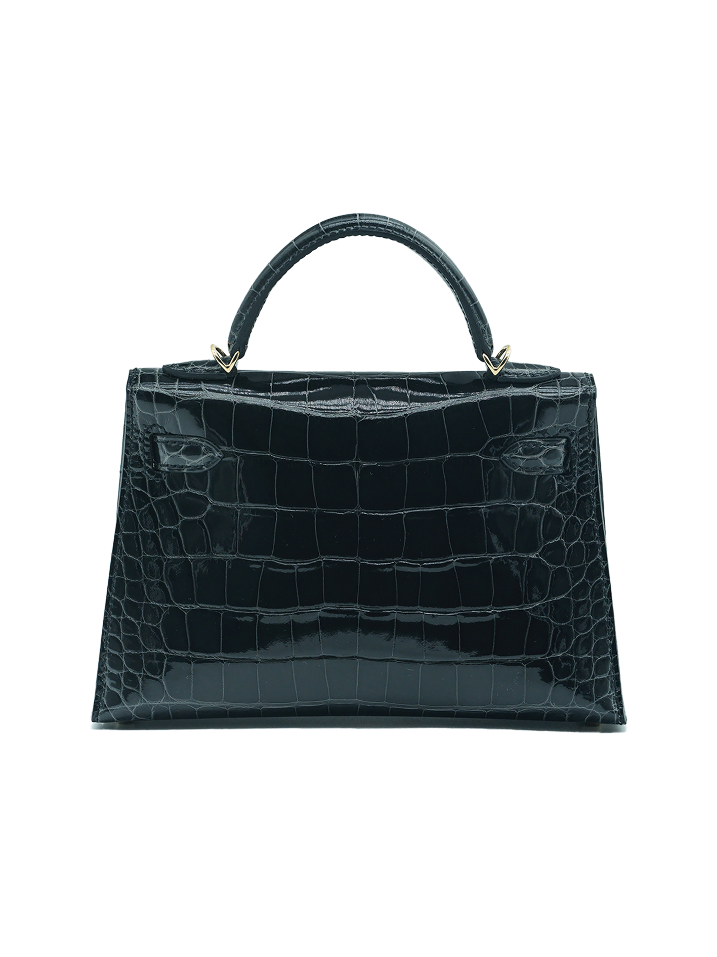 NEW HERMÈS MINI KELLY II POROSUS CROCODILE GRAPHITE PBHW