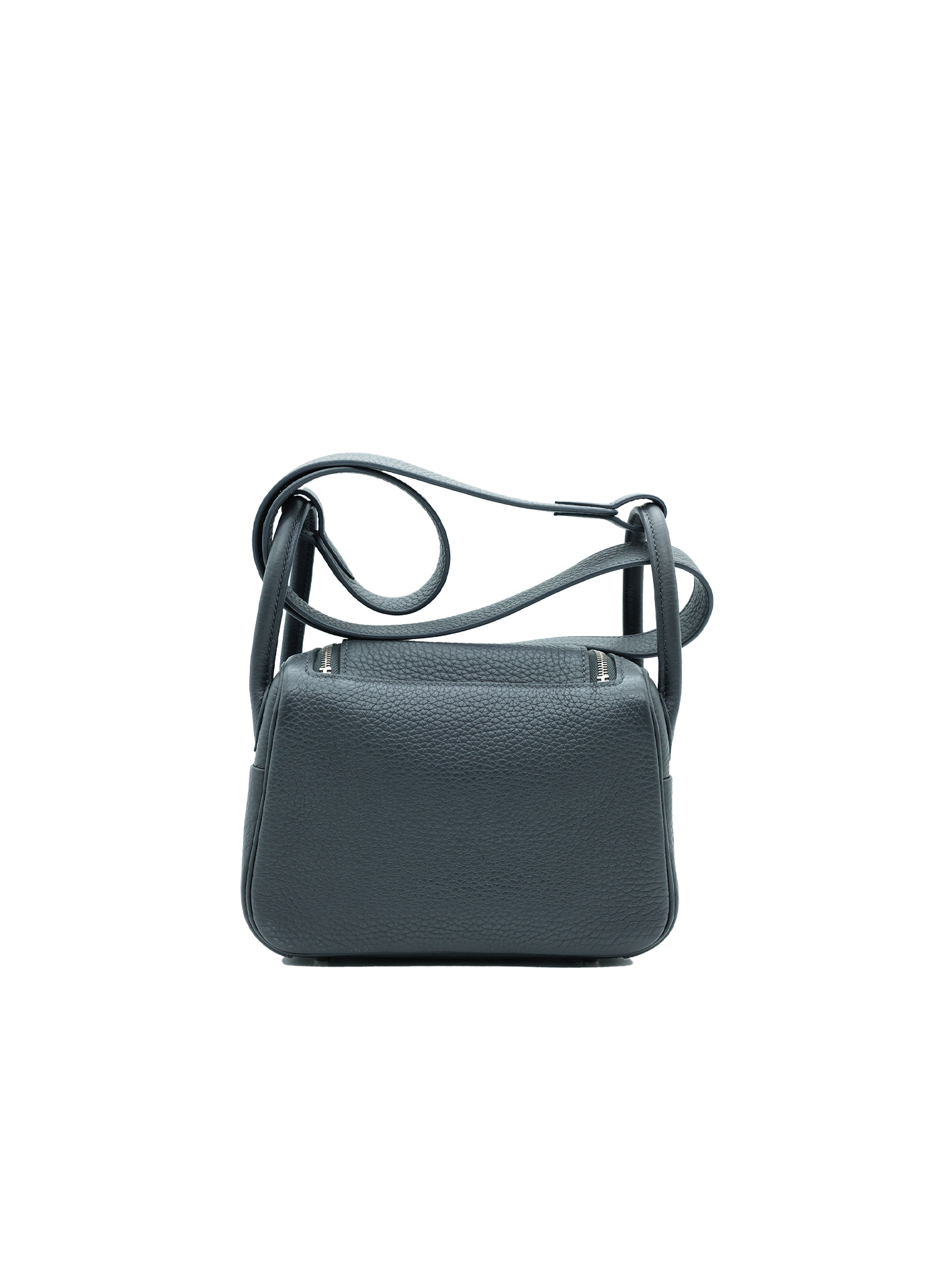 PRE-LOVED HERMÈS MINI LINDY TAURILLON CLEMENCE GRIS ARDOISE PHW