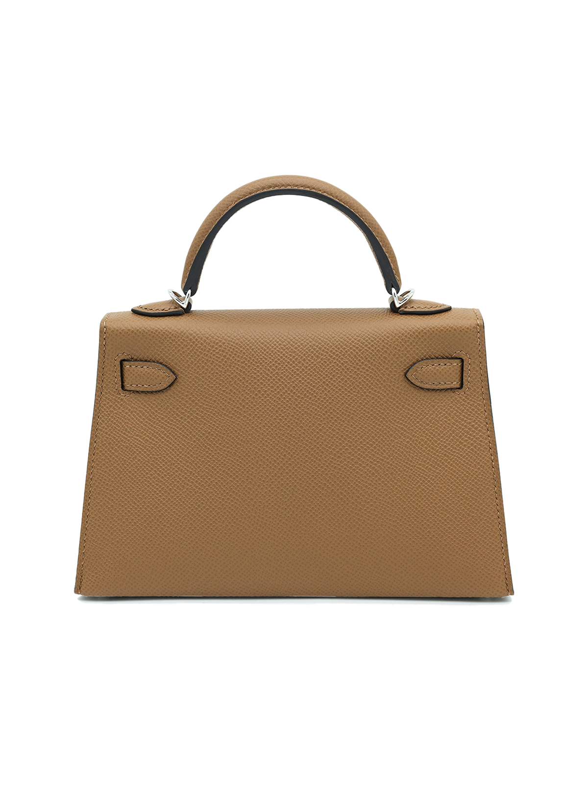 NEW HERMÈS MINI KELLY II EPSOM ALEZAN/ BEIGE MARFA/ GRIS PALE PHW