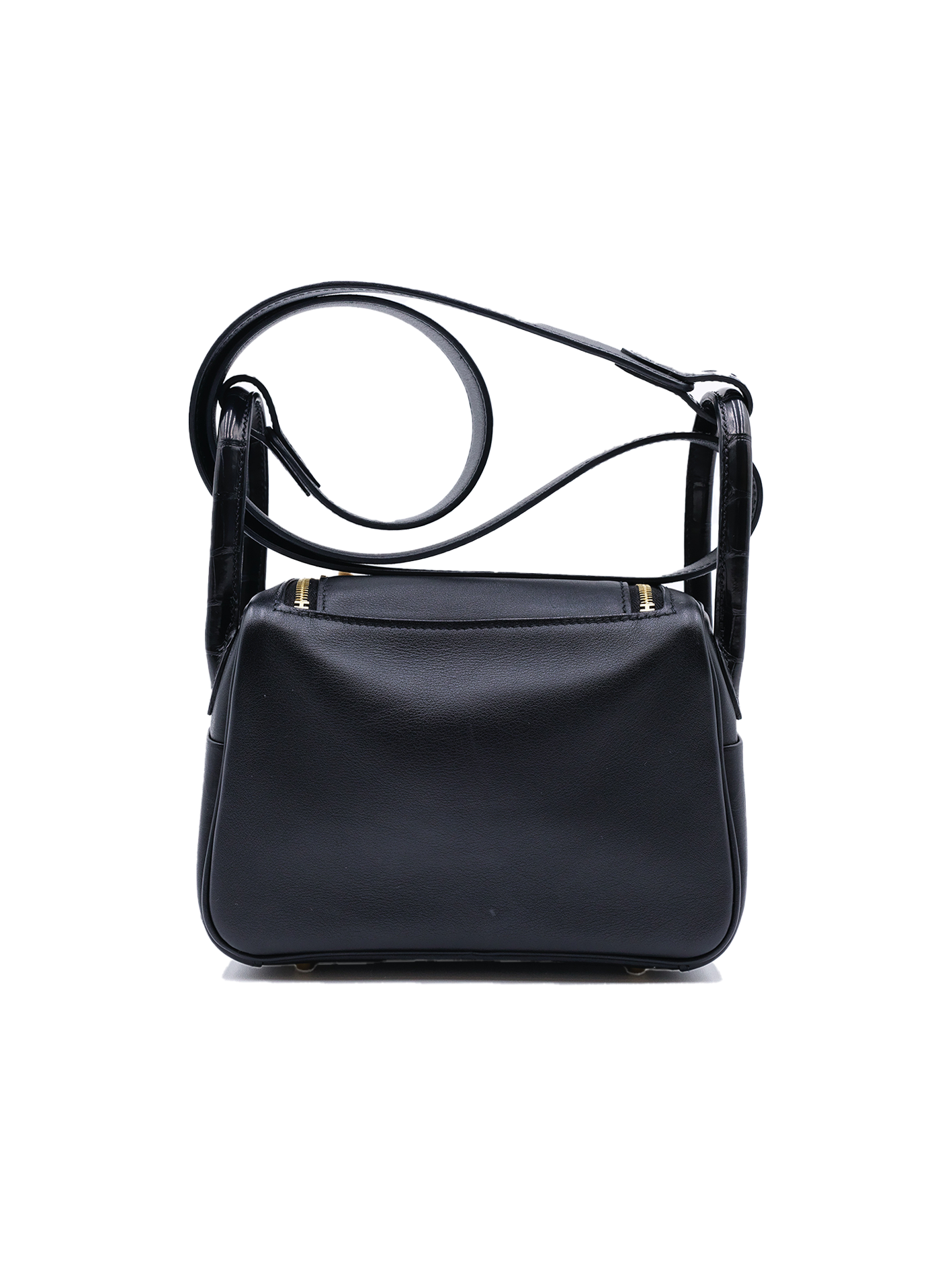 USED HERMES MINI LINDY ALLIGATOR/ SWIFT BLACK GHW