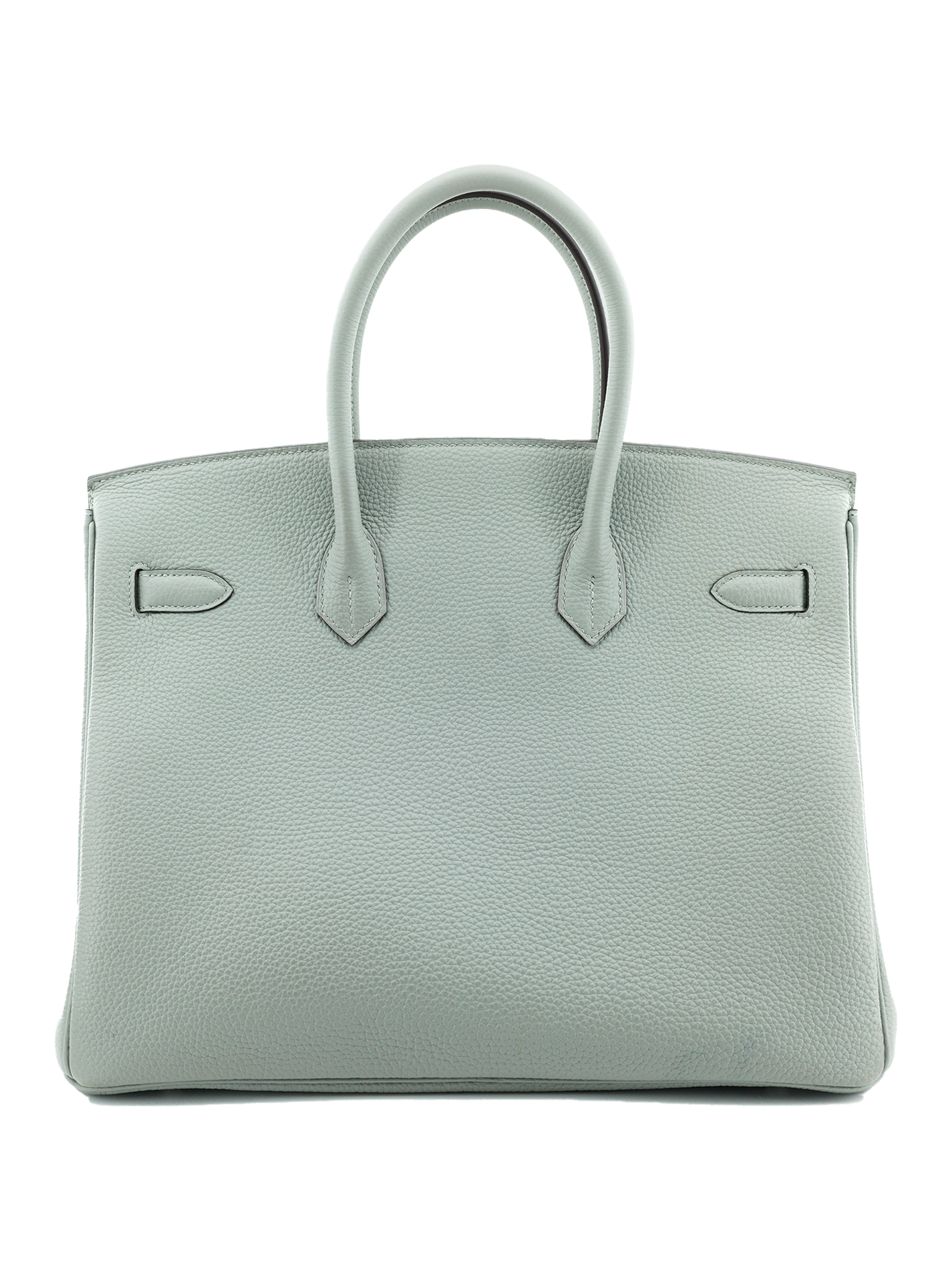 PRE-LOVED HERMES BIRKIN 35 TOGO GRIS MOUETTE/ BLEU AGATE PHW