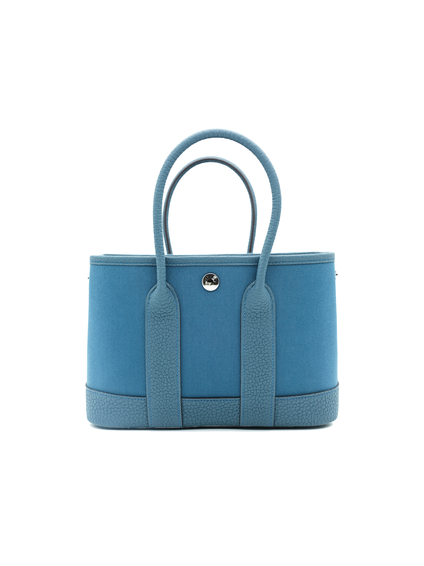 NEW HERMÈS MINI GARDEN PARTY TOILE/ NEGONDA BLEU TEMPETE PHW