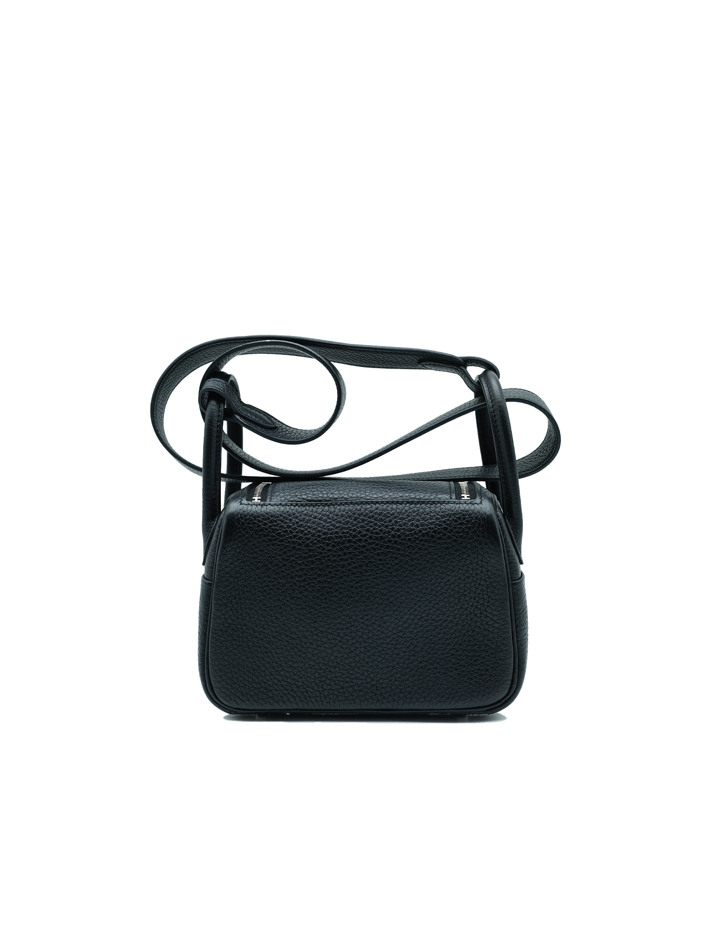 PRE-LOVED HERMÈS MINI LINDY TAURILLON CLEMENCE BLACK PHW