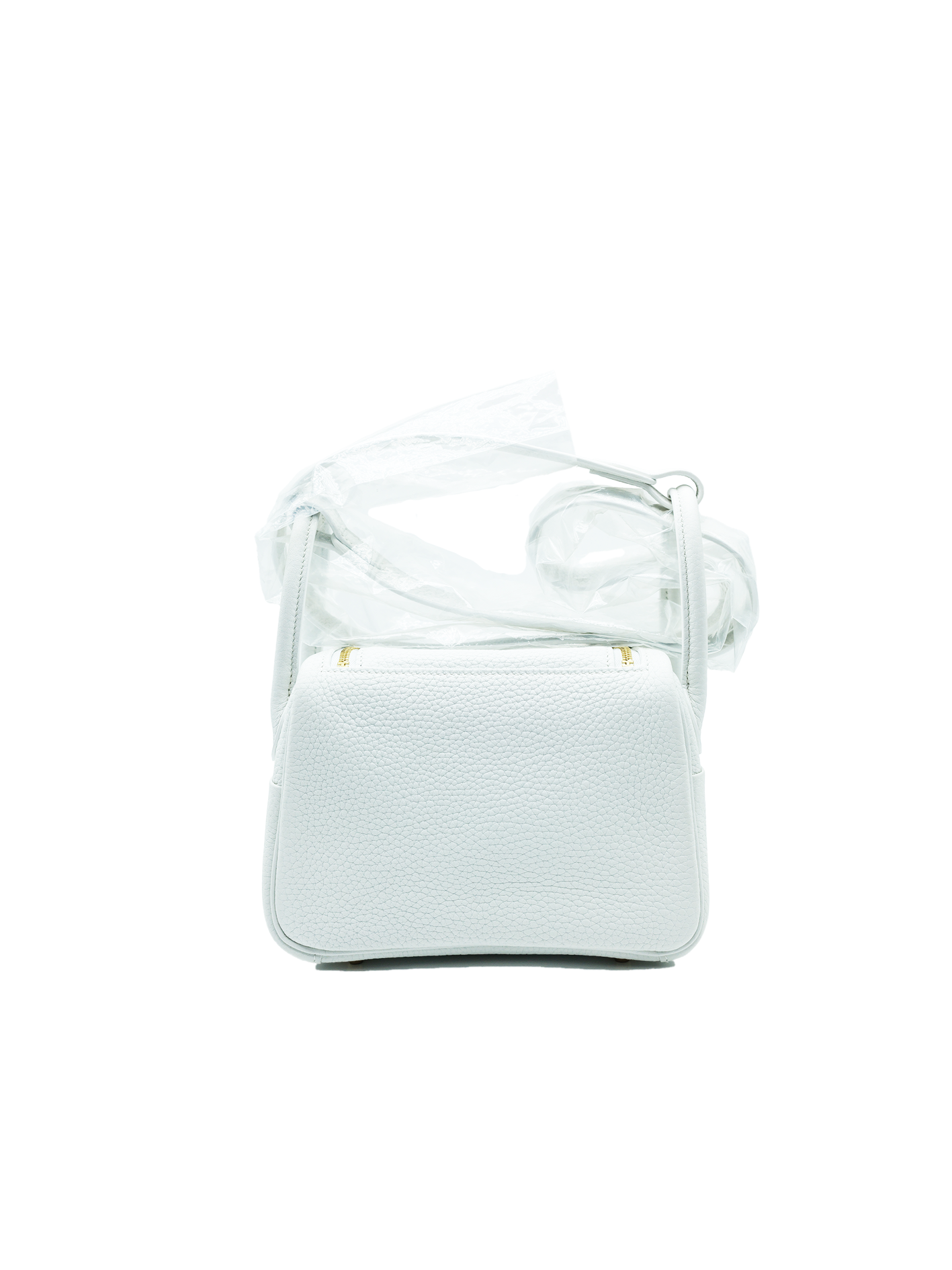 NEW HERMÈS MINI LINDY TAURILLON CLEMENCE NEW WHITE GHW
