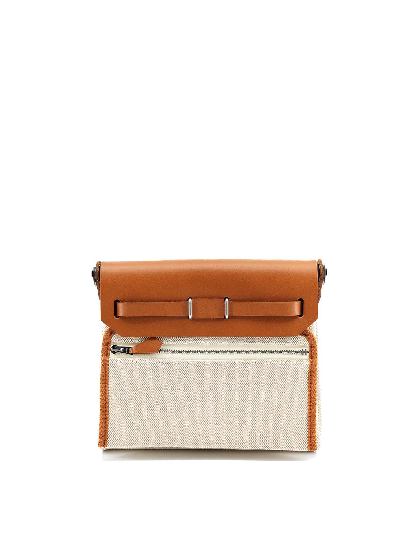 PRE-LOVED HERMES MINI HERBAG TOILE/ SWIFT ECRU/ BEIGE PHW