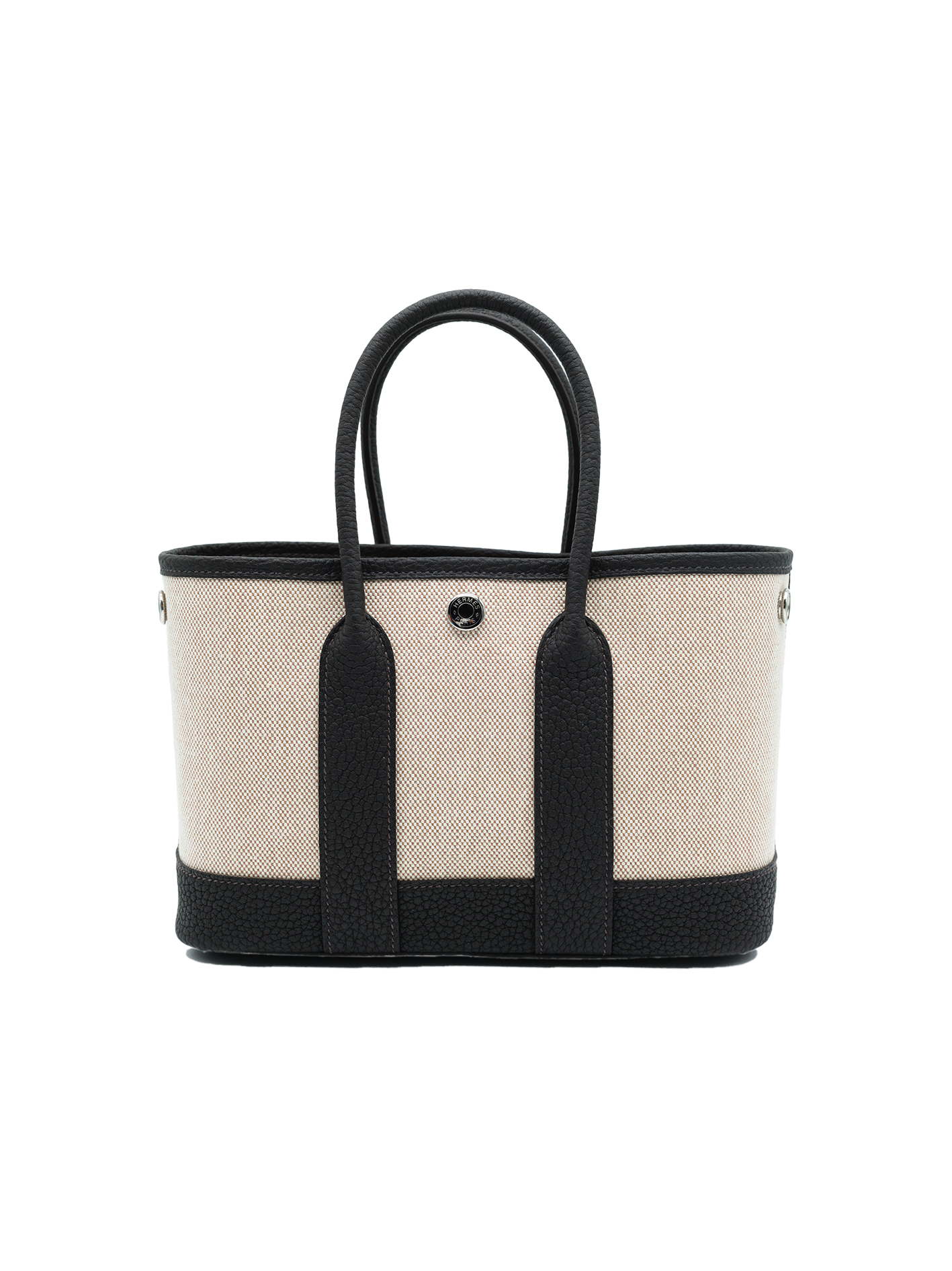 NEW HERMES MINI GARDEN PARTY TOILE/ NEGONDA BAI BRUN PHW