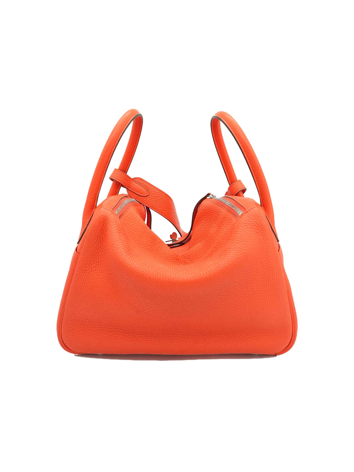 PRE-LOVED HERMÈS LINDY 30 TAURILLON CLEMENCE FEU ORANGE PHW