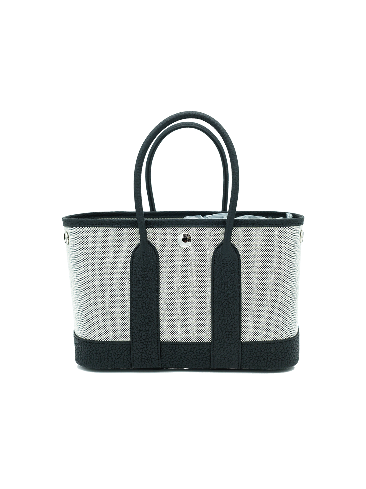 NEW HERMÈS MINI GARDEN PARTY TOILE/ NEGONDA BLACK PHW