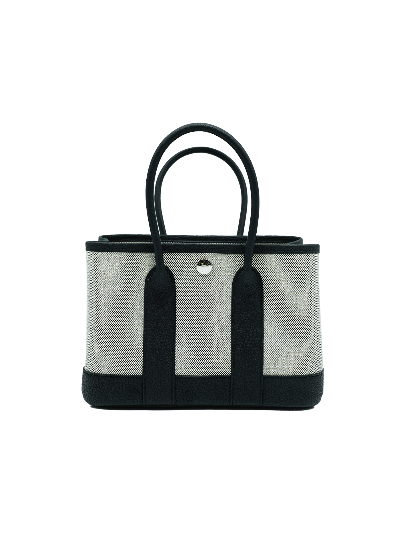 NEW HERMÈS MINI GARDEN PARTY TOILE/ NEGONDA BLACK PHW