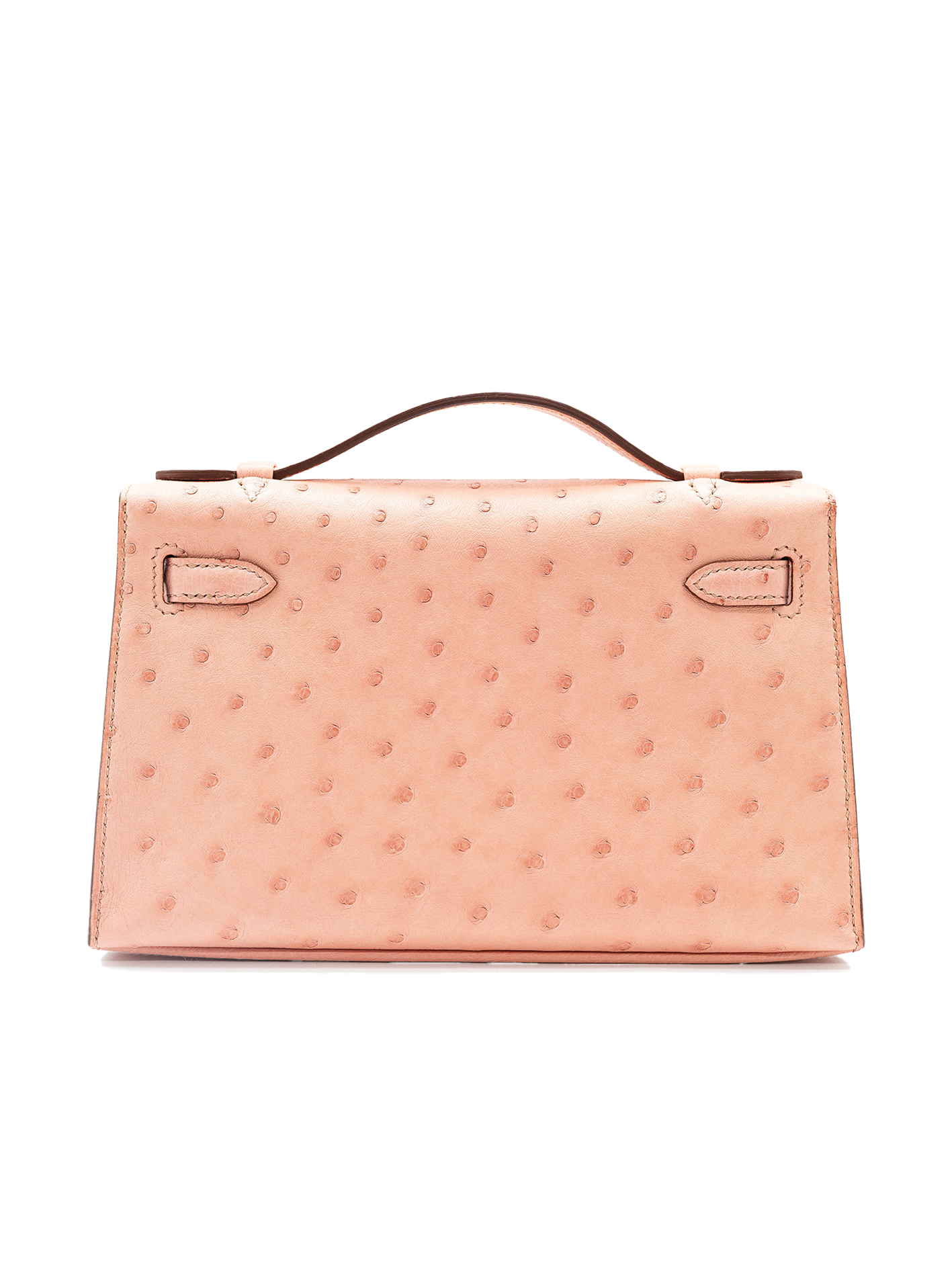 PRE-LOVED HERMÈS KELLY POCHETTE OSTRICH TERRE CUITE GHW
