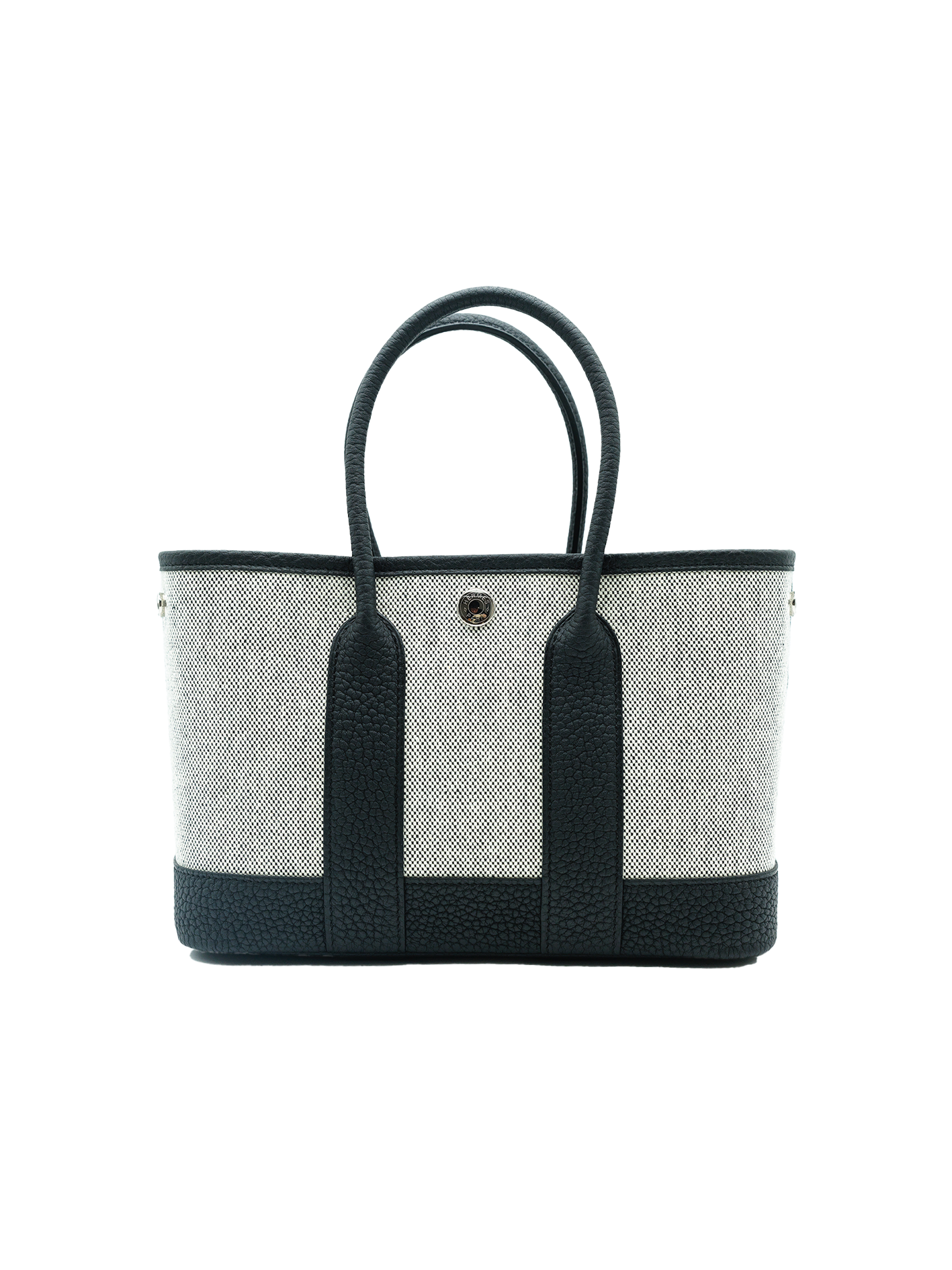 NEW HERMÈS MINI GARDEN PARTY TOILE/ NEGONDA BLACK PHW