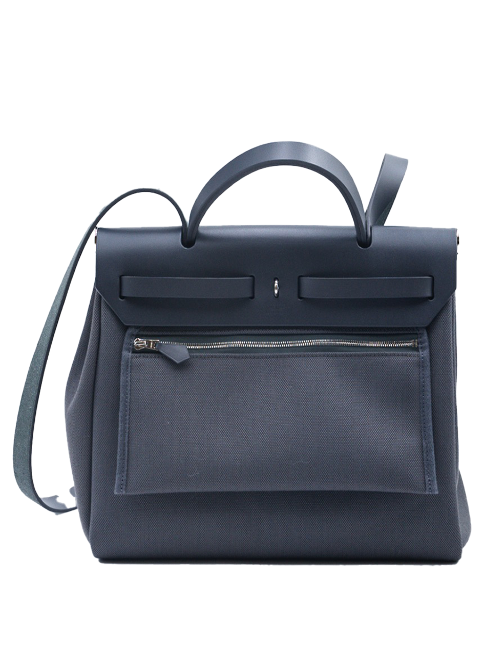 全新 HERMES HERBAG 31 拉链 TOILE GRIS ARDOISE PHW