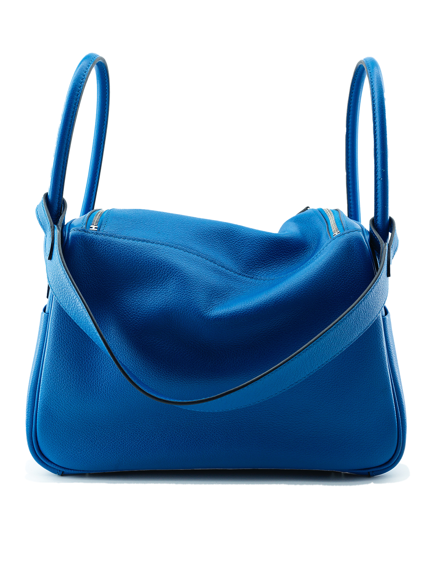 PRE-LOVED HERMES LINDY 26 EVERCOLOR BLUE FRANCE PHW