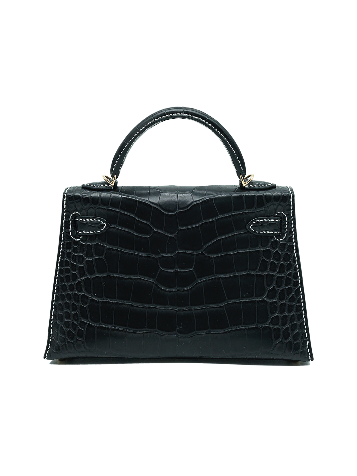 NEW HERMÈS MINI KELLY II ALLIGATOR CROCODILE BLACK PBHW