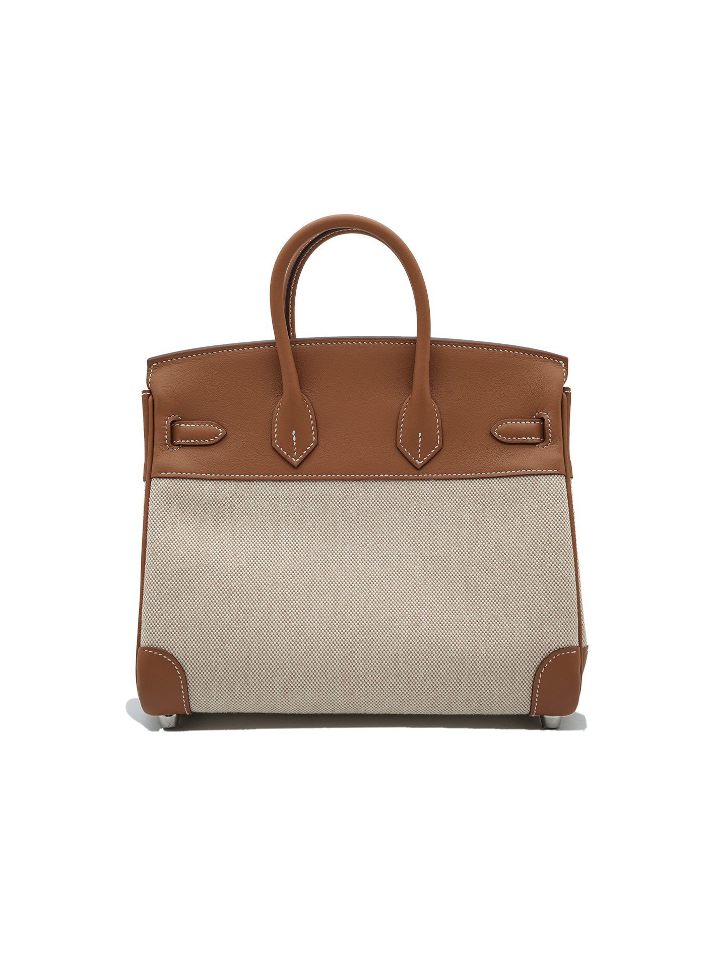 NEW HERMÈS BIRKIN 25 TOILE GOLD PHW
