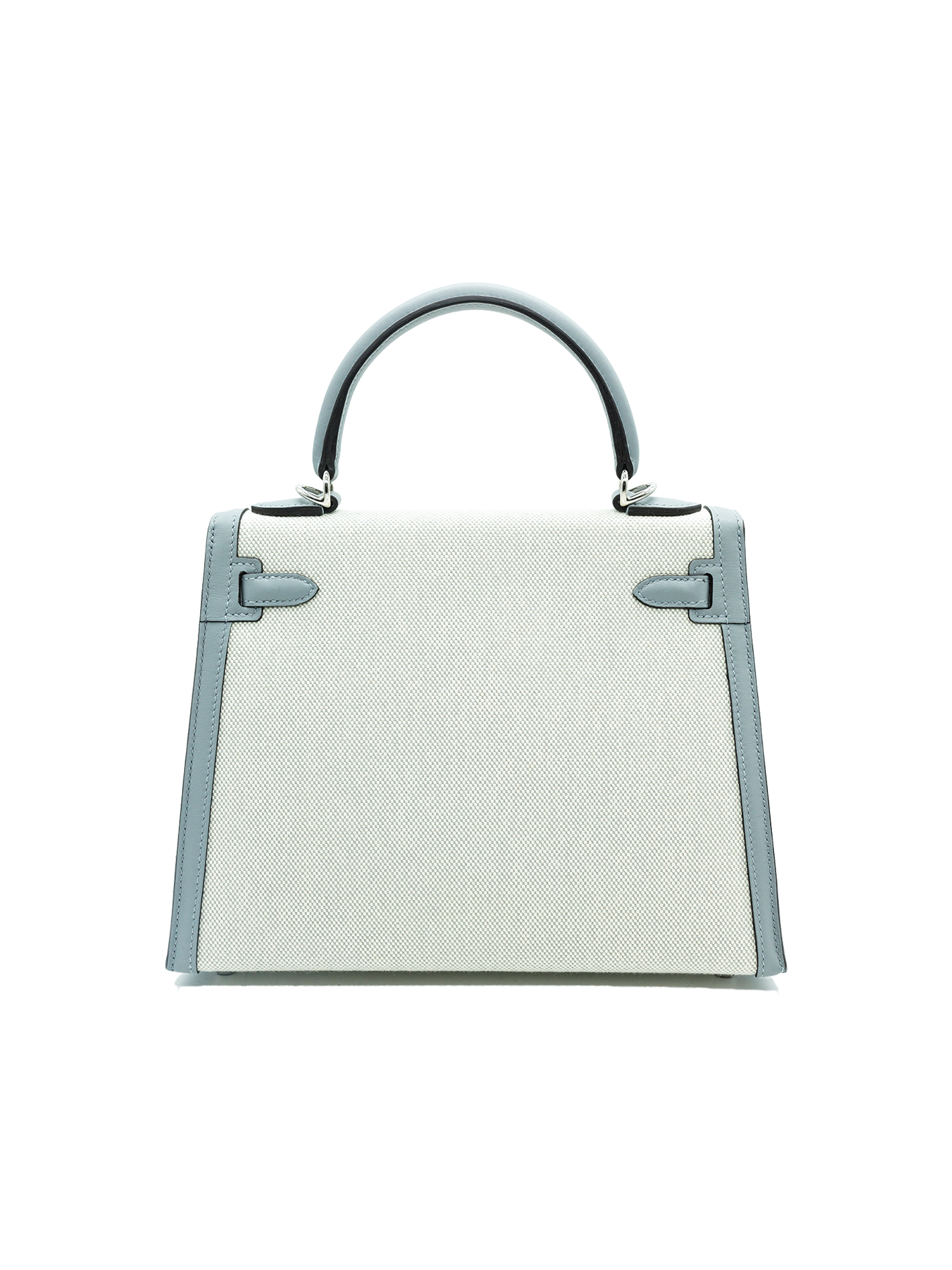 NEW HERMÈS KELLY 25 TOILE/ SWIFT GRIS PANTIN PHW