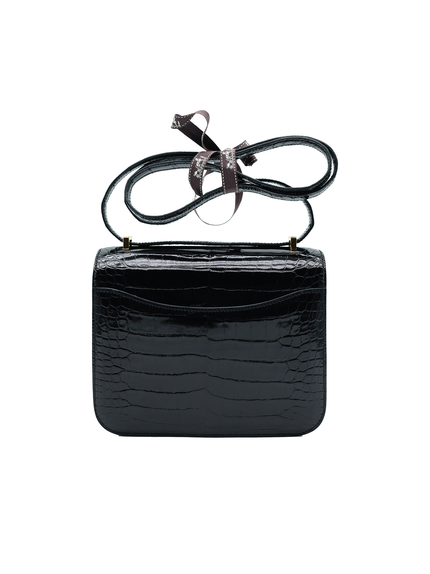 NEW HERMÈS CONSTANCE 19 ALLIGATOR CROCODILE BLACK GHW