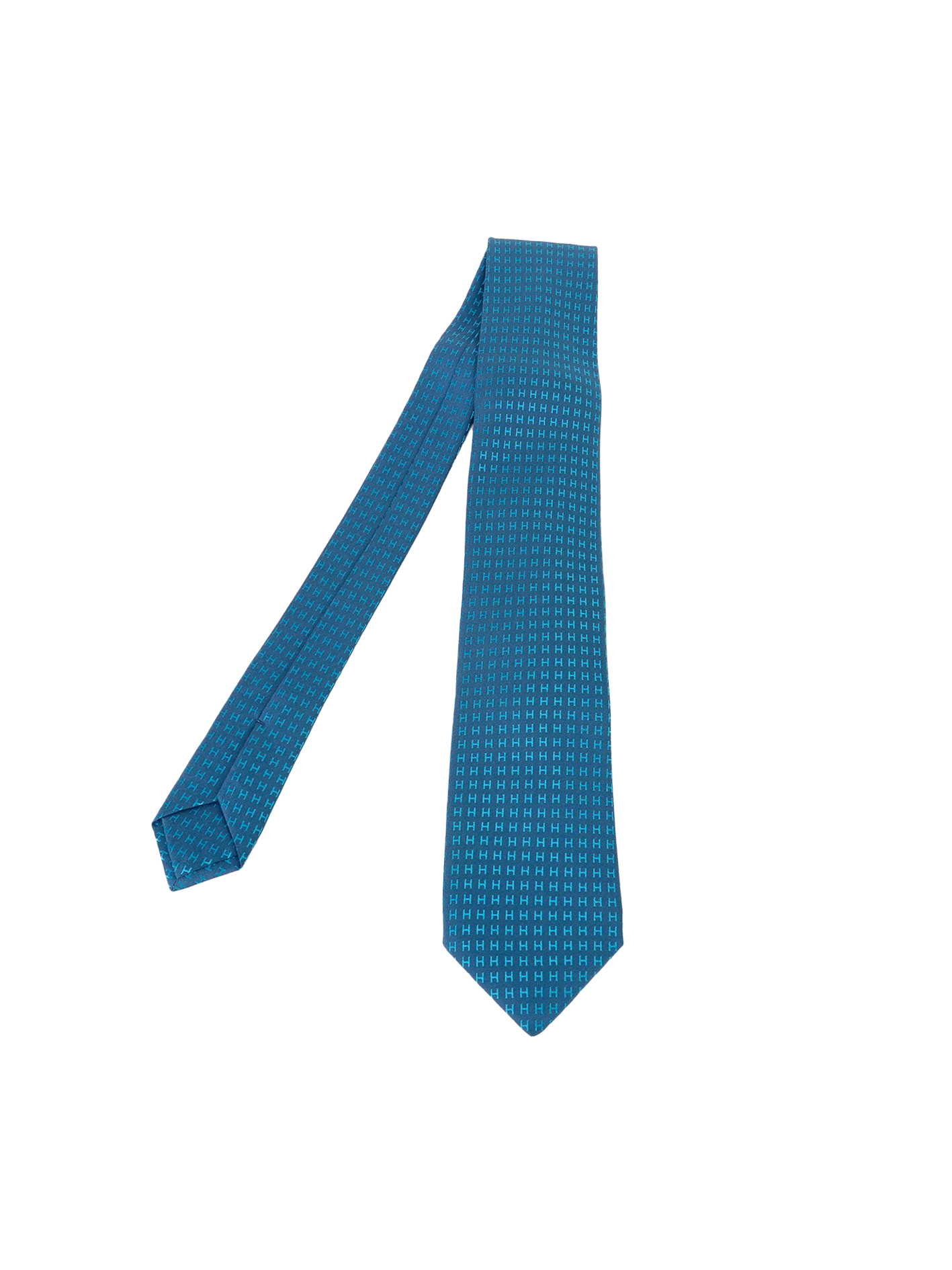 NEW HERMÈS DANCING BIT TIE MARINE/ CIEL/ BLANC