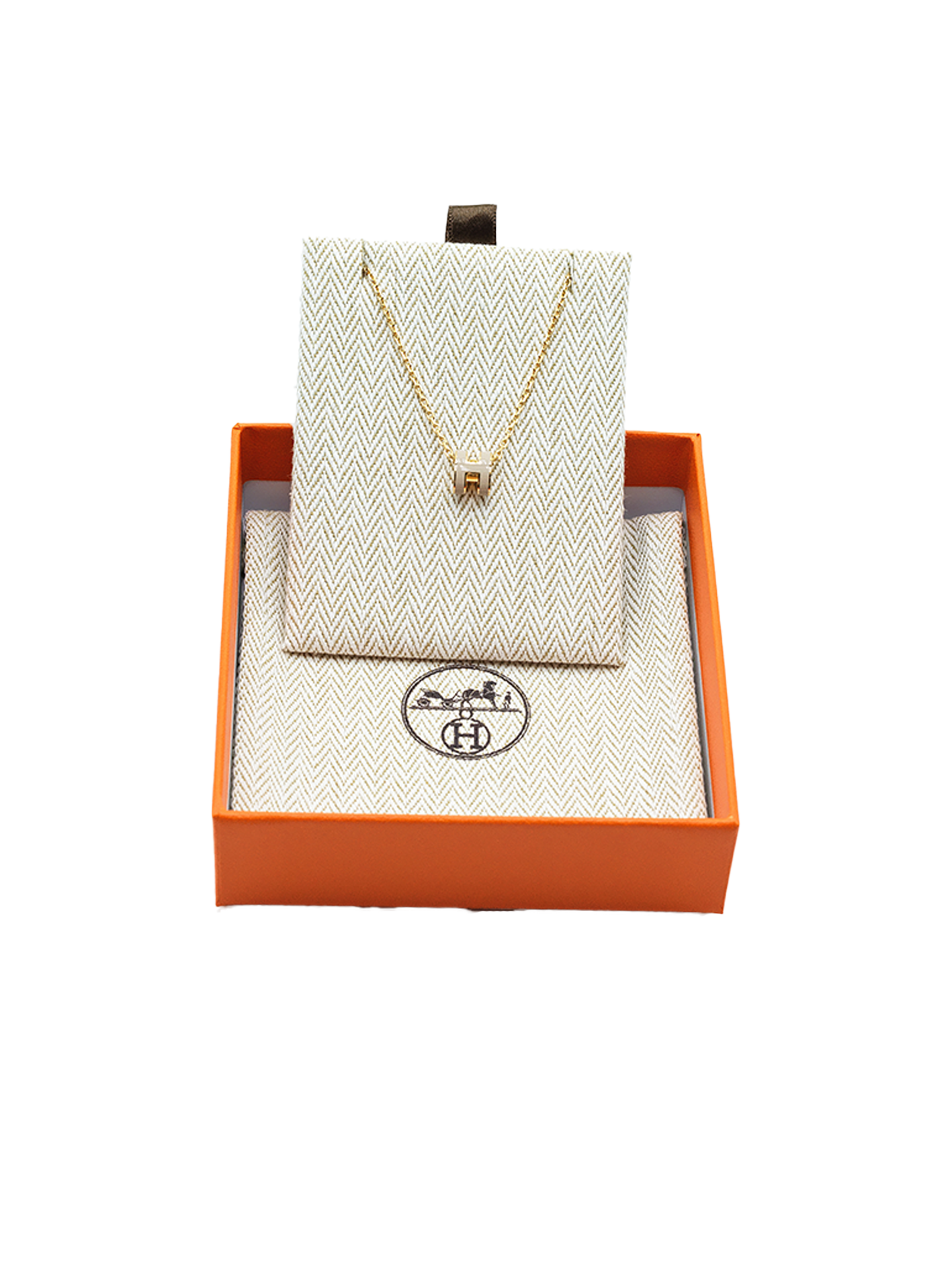 NEW HERMÈS MINI POP H NECKLACE CHAI GHW