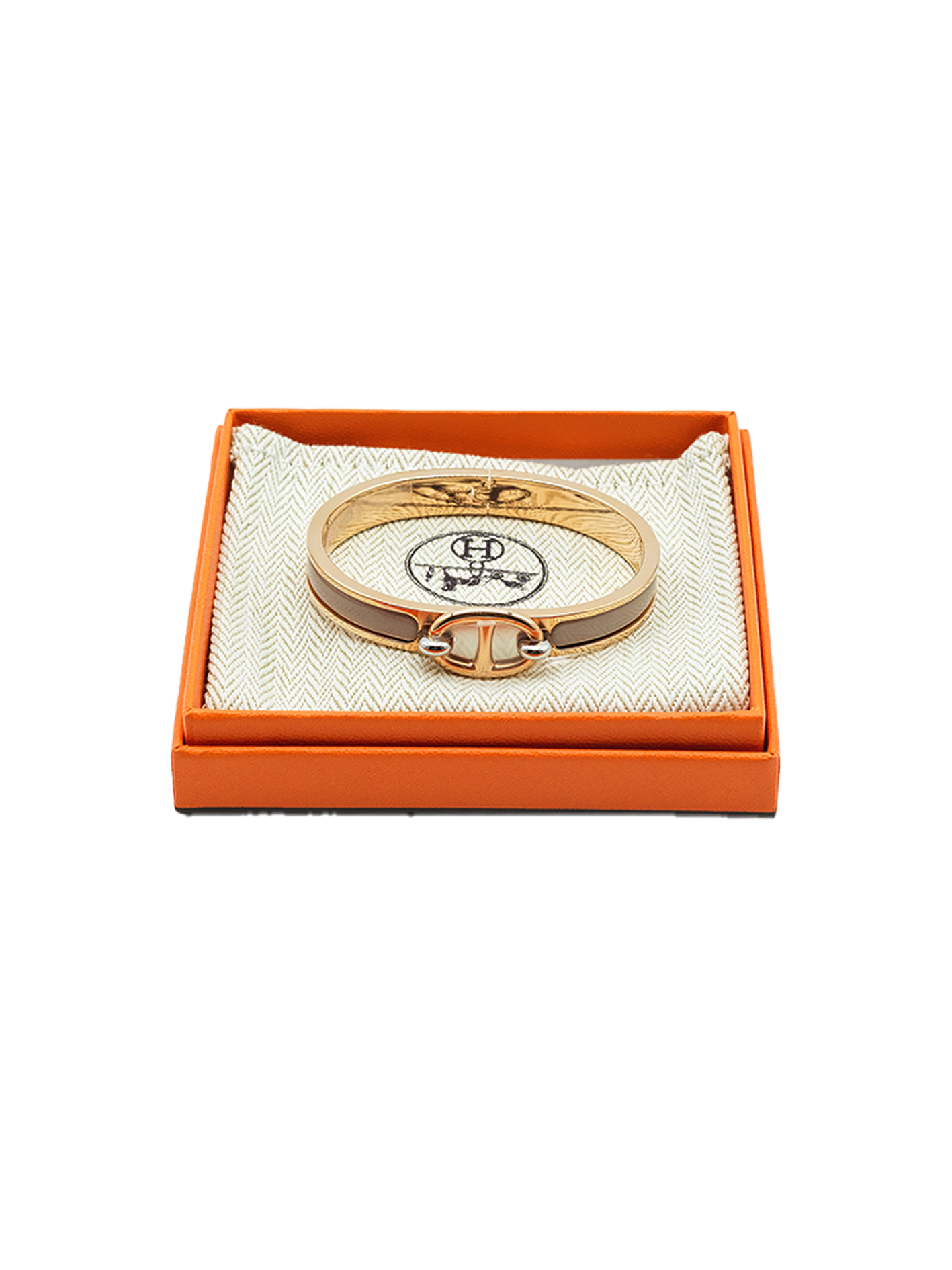NEW HERMÈS MINI CLIC CHAINE D'ANCRE BRACELET MARRON GLACE GHW