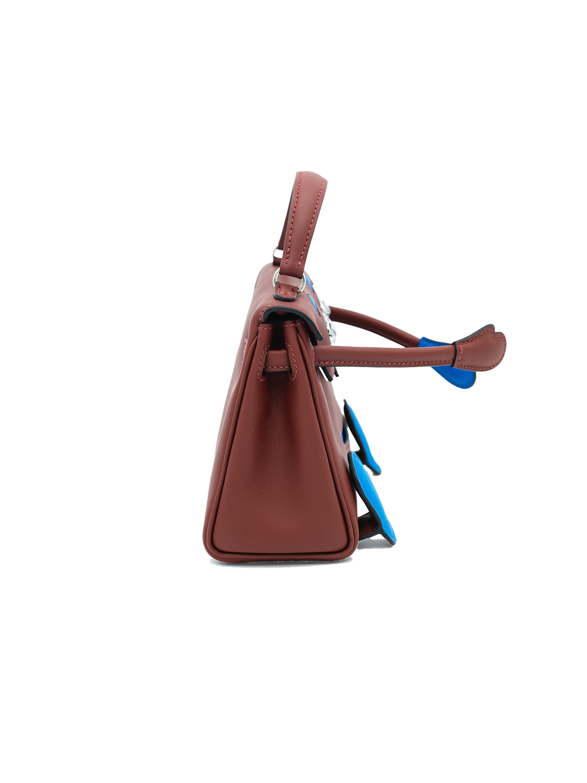 NEW HERMÈS QUELLE IDOLE KELLY DOLL SWIFT ROUGE H/ BLUE HYDRA PHW