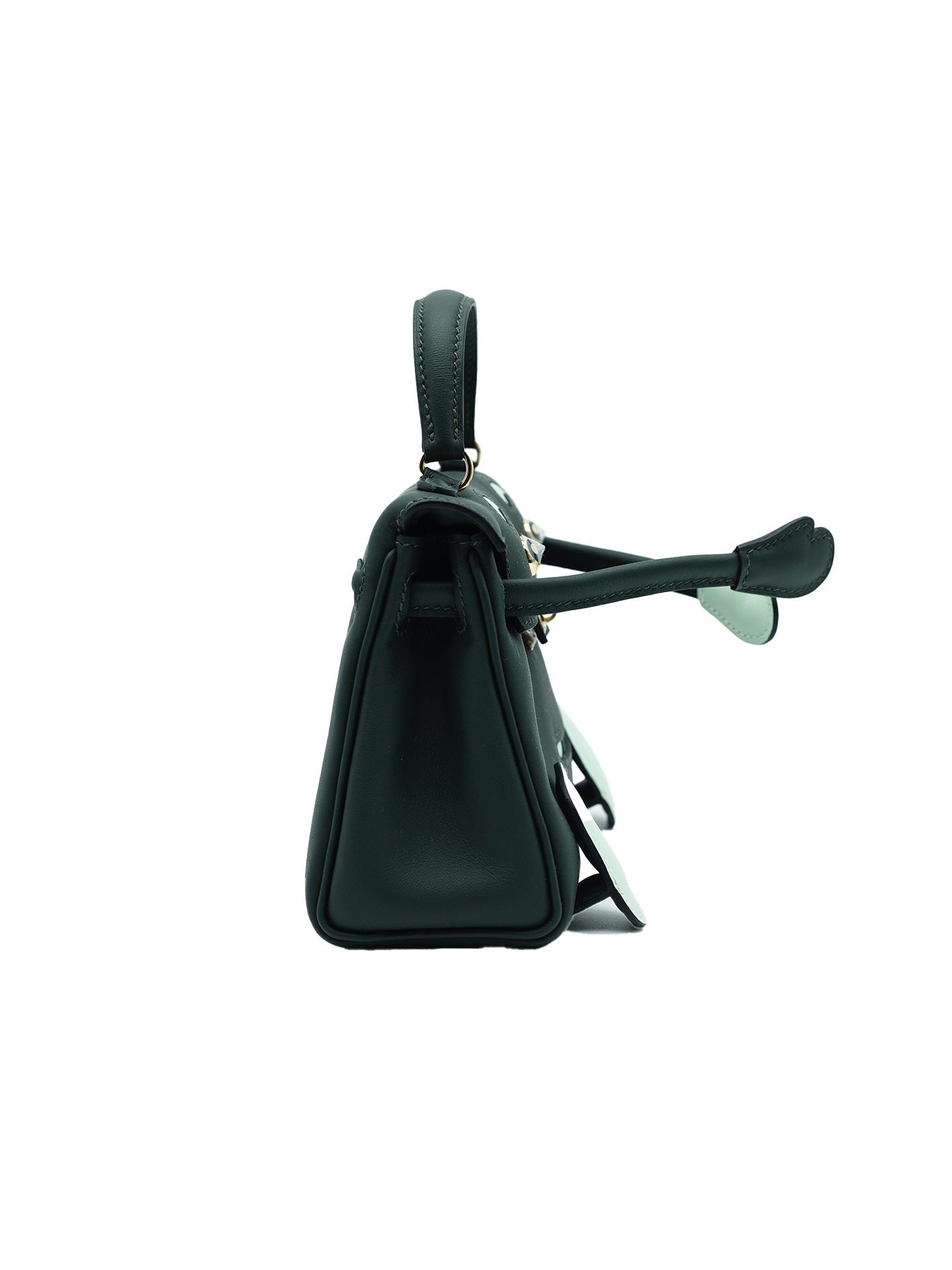 NEW HERMÈS QUELLE IDOLE KELLY DOLL SWIFT VERT FONCÉ/ VERT PEPPERMINT PBHW