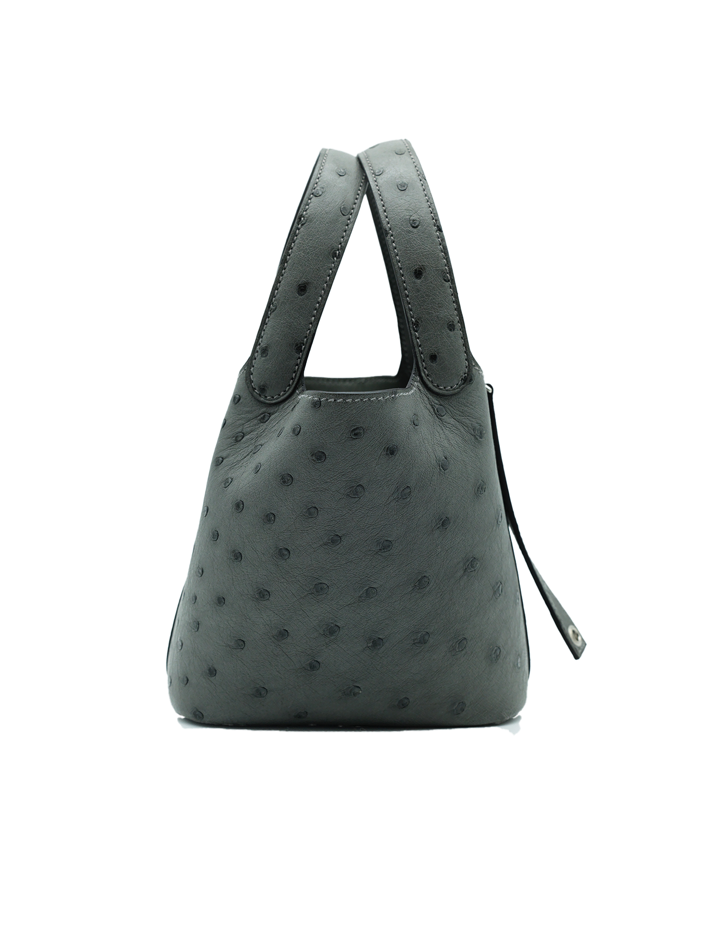 PRE-LOVED HERMÈS PICOTIN MICRO 14 OSTRICH GRIS MEYER PHW