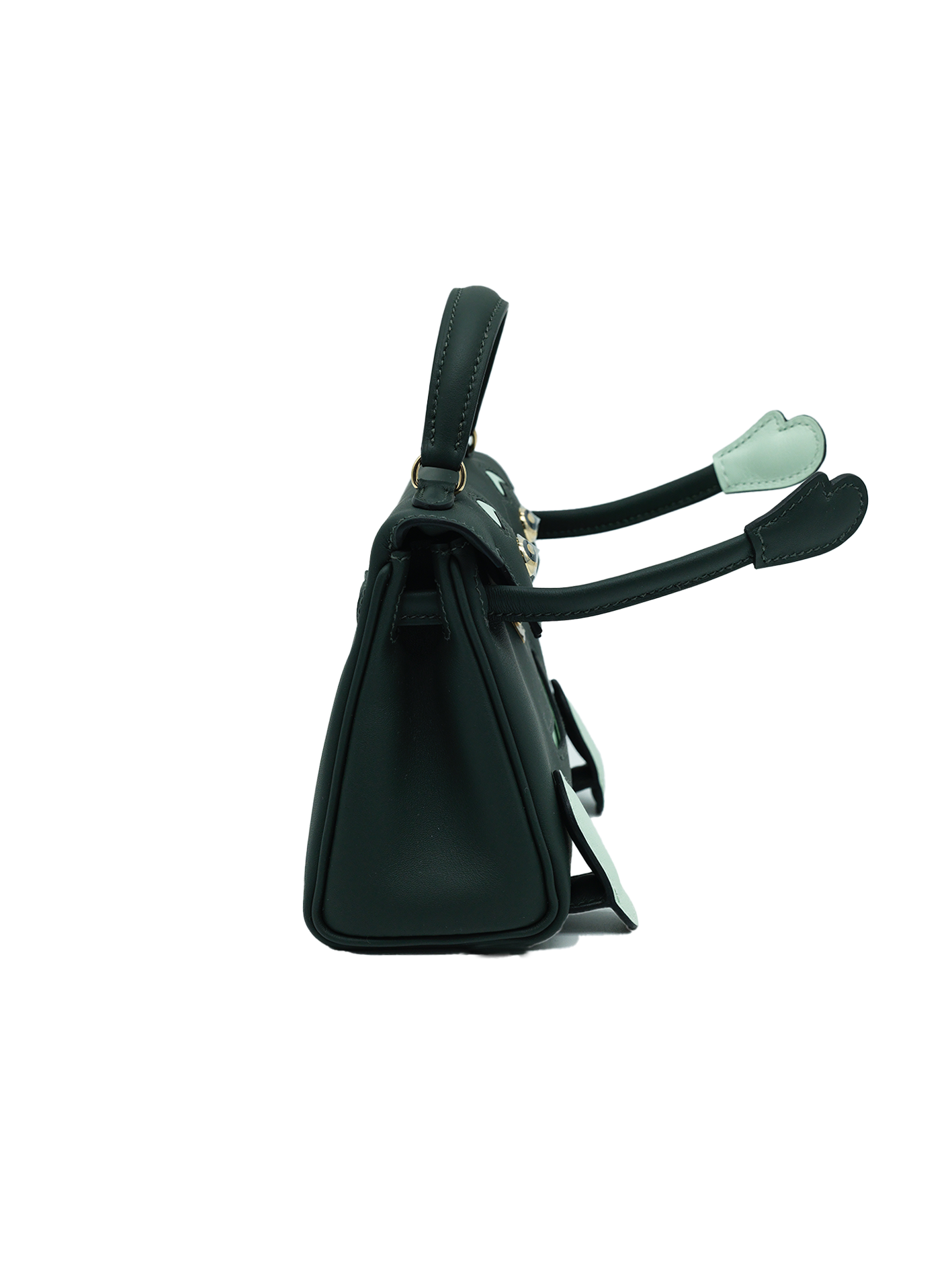 PRE-LOVED HERMÈS QUELLE IDOLE KELLY DOLL SWIFT VERT FONCÉ/ VERT PEPPERMINT PBHW