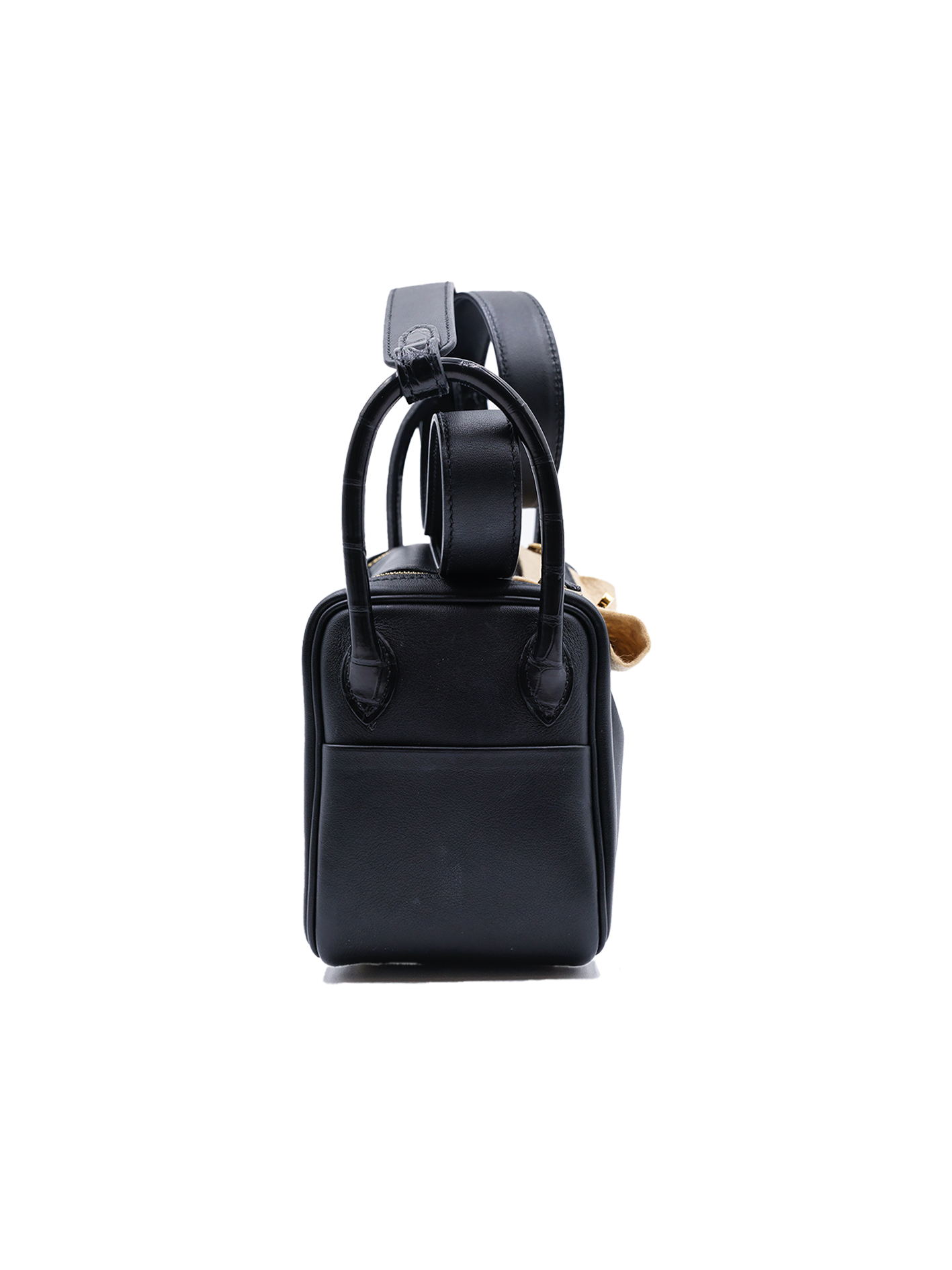 USED HERMES MINI LINDY ALLIGATOR/ SWIFT BLACK GHW