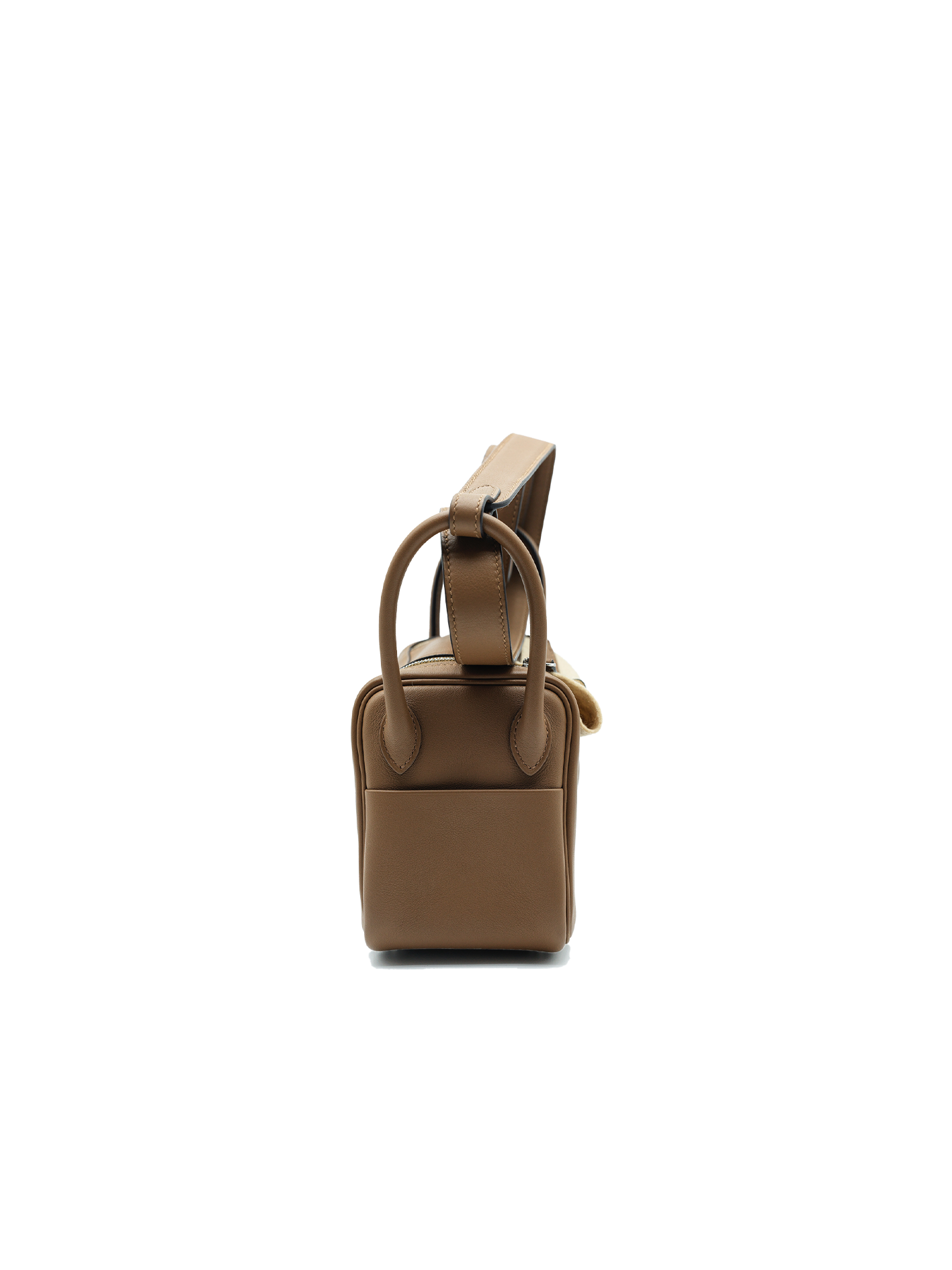 PRE-LOVED HERMES MINI LINDY SWIFT CHESTNUT/ BISCUIT PHW