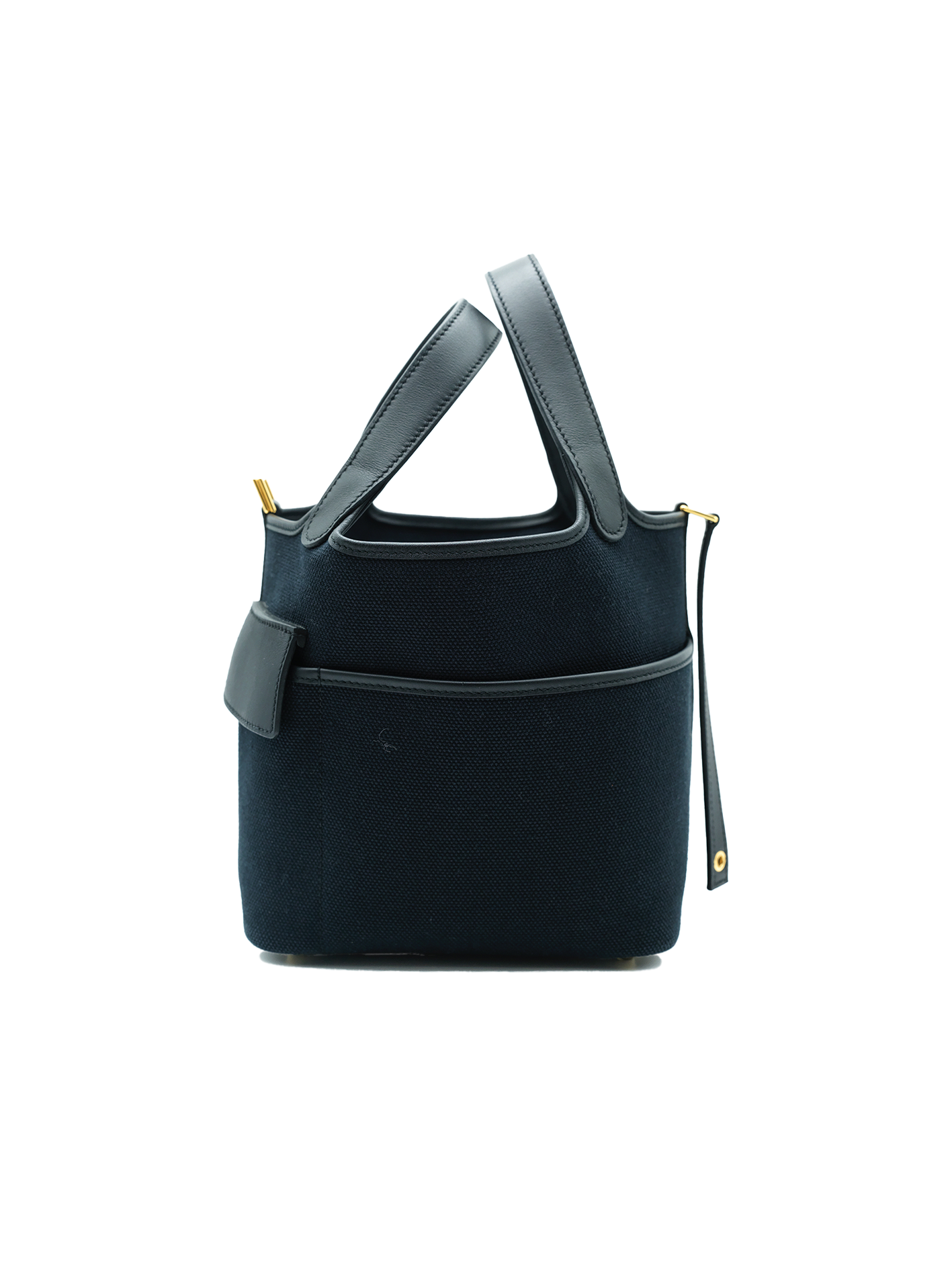 PRE-LOVED HERMÈS PICOTIN 18 CARGO TOILE/ SWIFT BLACK PHW
