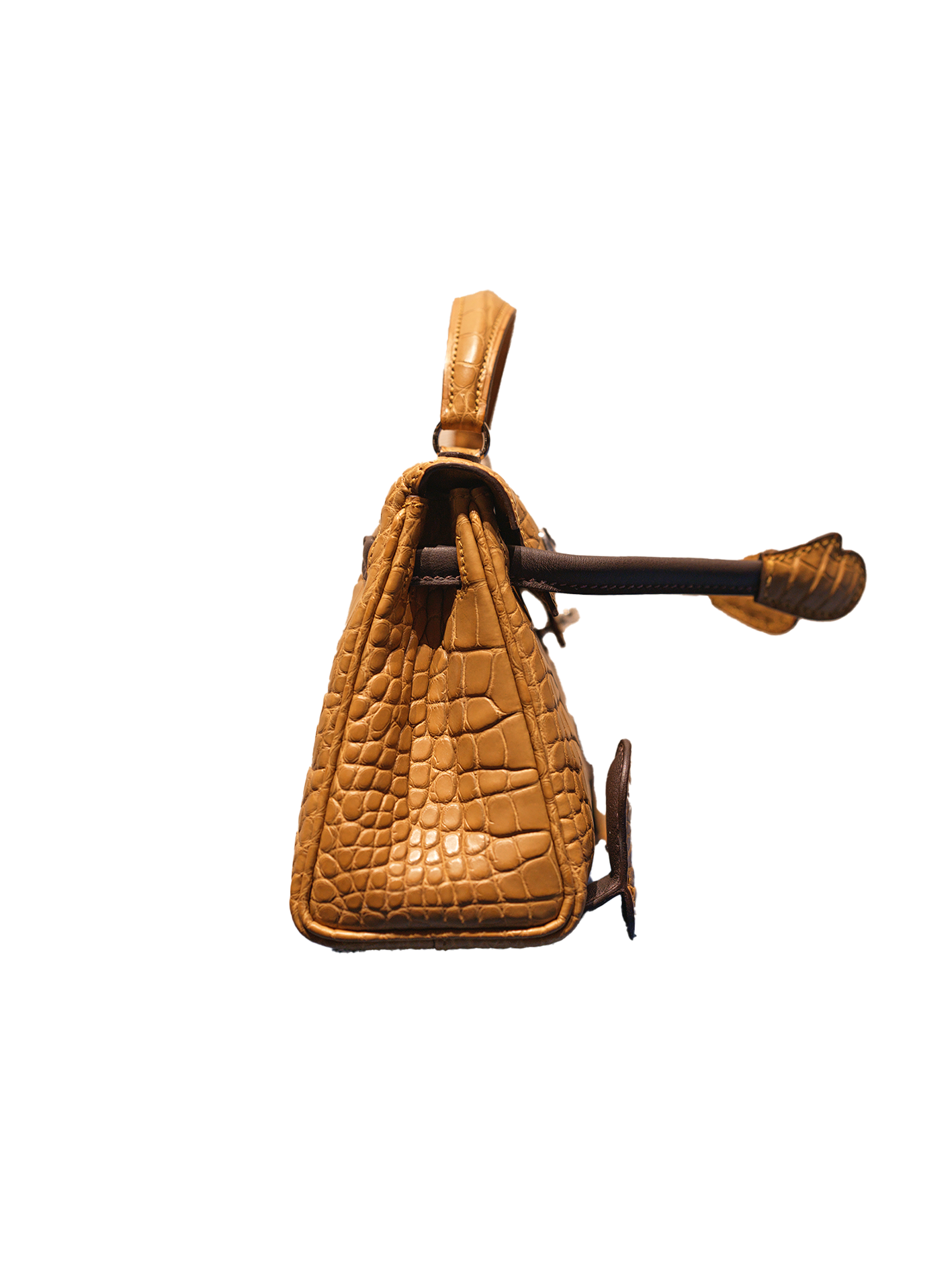 NEW HERMÈS QUELLE IDOLE KELLY DOLL NILOTICUS CROCODILE KRAFT/ EBENE PHW