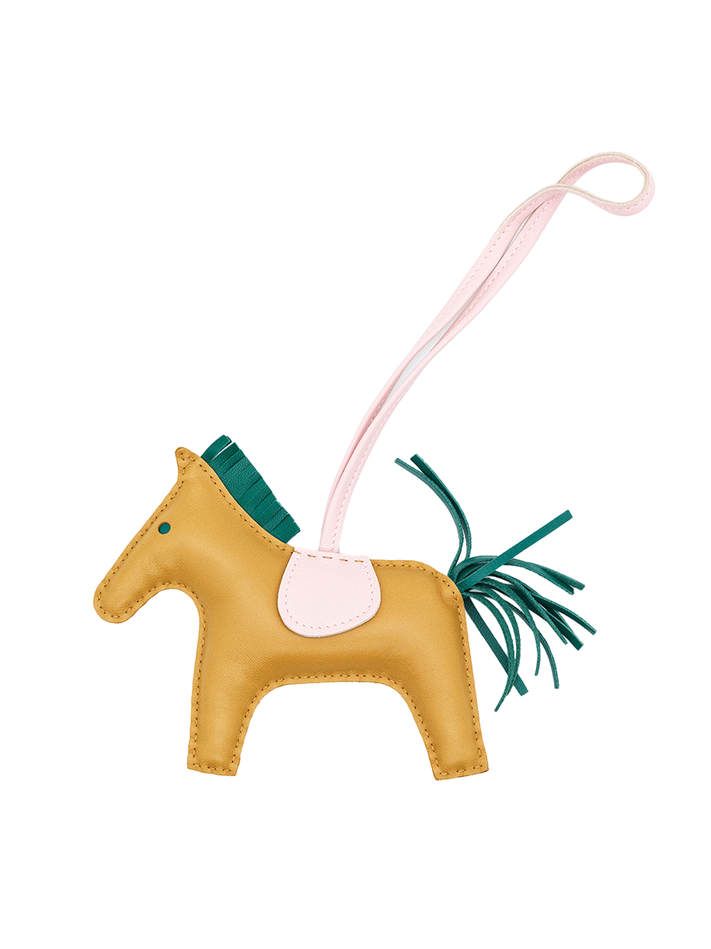 NEW HERMÈS RODEO MM CHARM SESAME/ MALACHITE/ SAKURA ROSE SWIFT