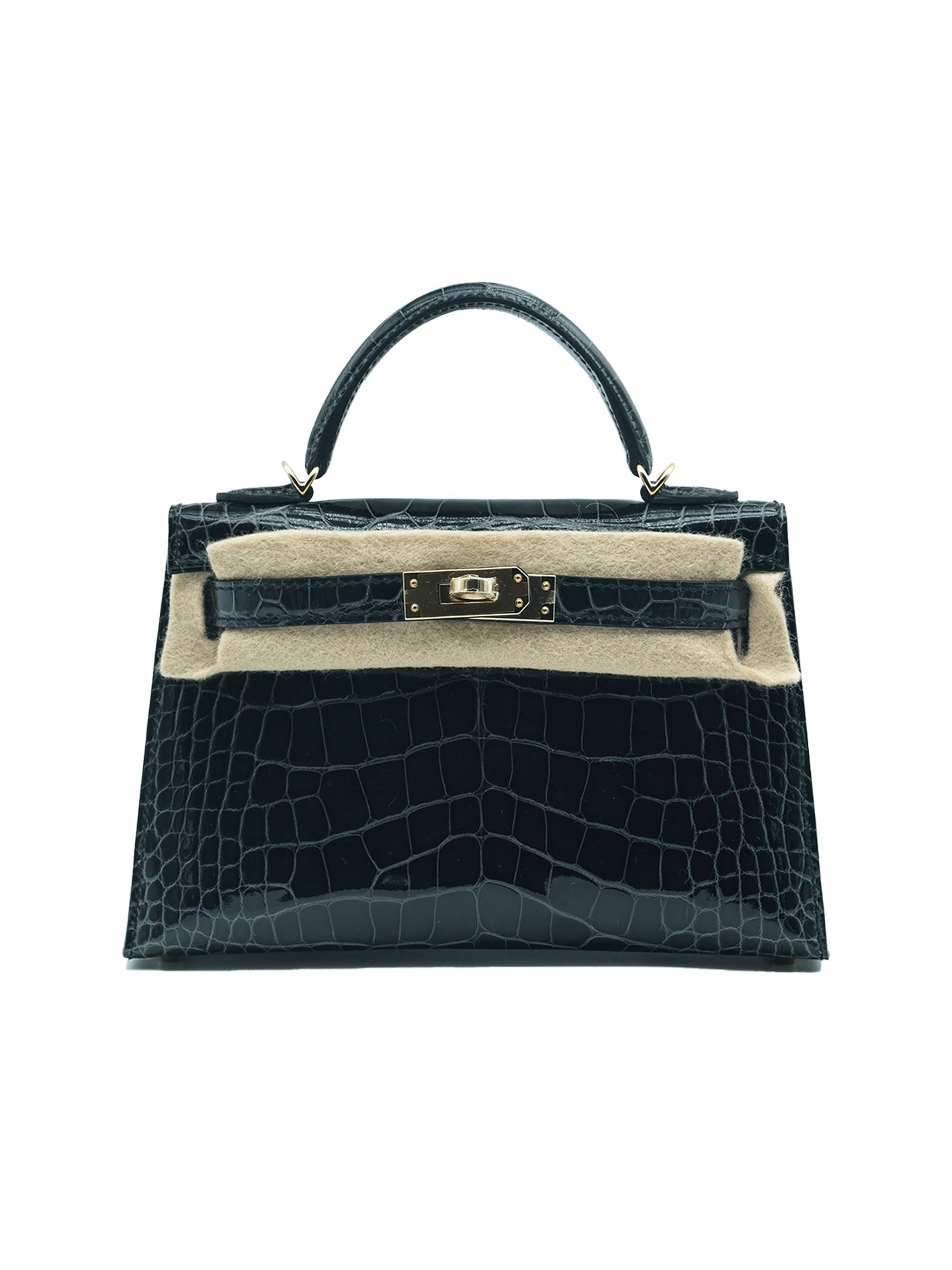 NEW HERMÈS MINI KELLY II POROSUS CROCODILE GRAPHITE PBHW