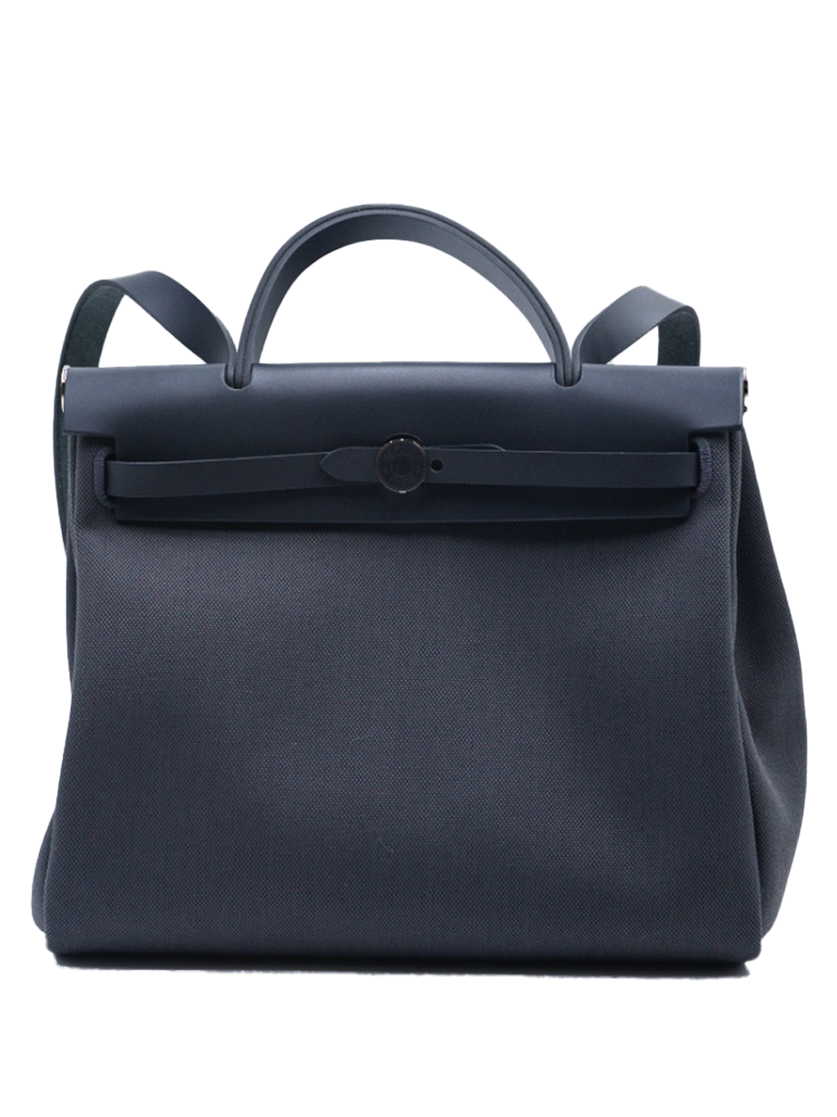 全新 HERMES HERBAG 31 拉链 TOILE GRIS ARDOISE PHW
