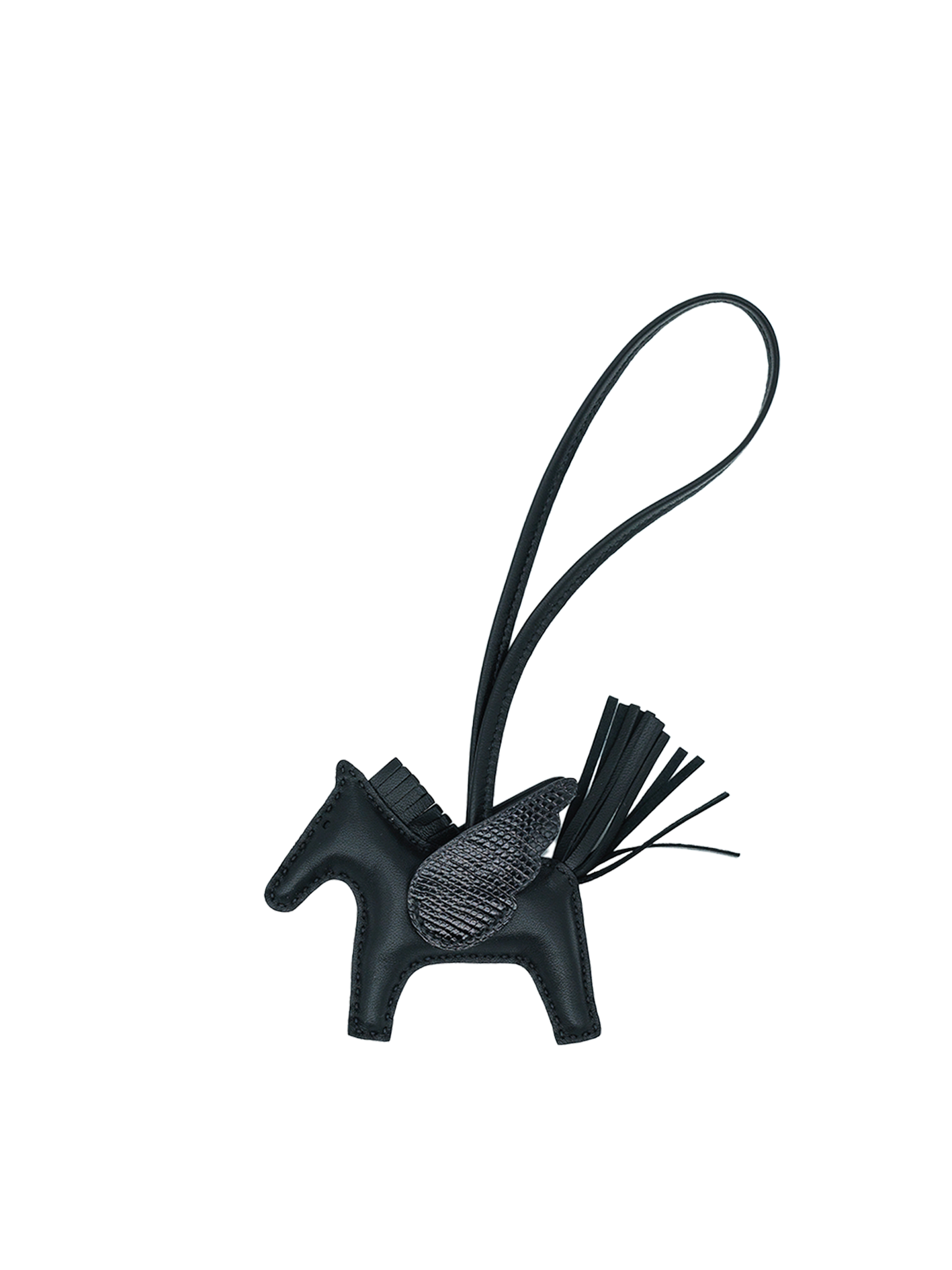 PRE-LOVED HERMÈS RODEO PEGASE CHARM BLACK NILOTICUS LIZARD/ SWIFT