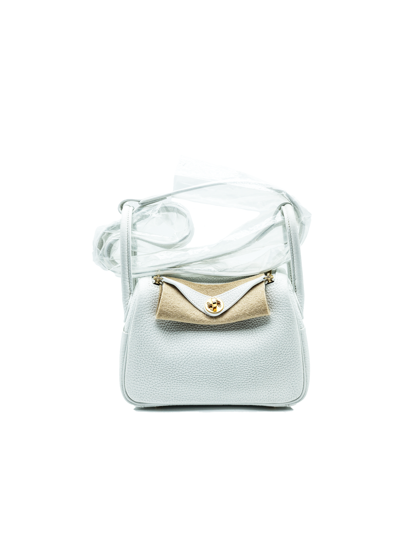 NEW HERMÈS MINI LINDY TAURILLON CLEMENCE NEW WHITE GHW