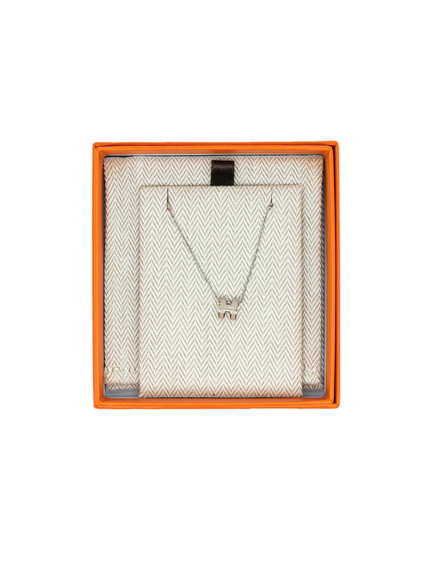 NEW HERMÈS MINI POP H NECKLACE MARRON PHW