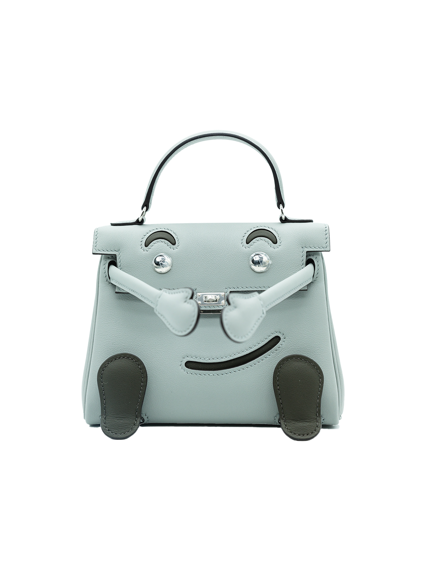 NEW HERMÈS QUELLE IDOLE KELLY DOLL SWIFT BLEU GLACIER/ VERT MAQUIS PHW