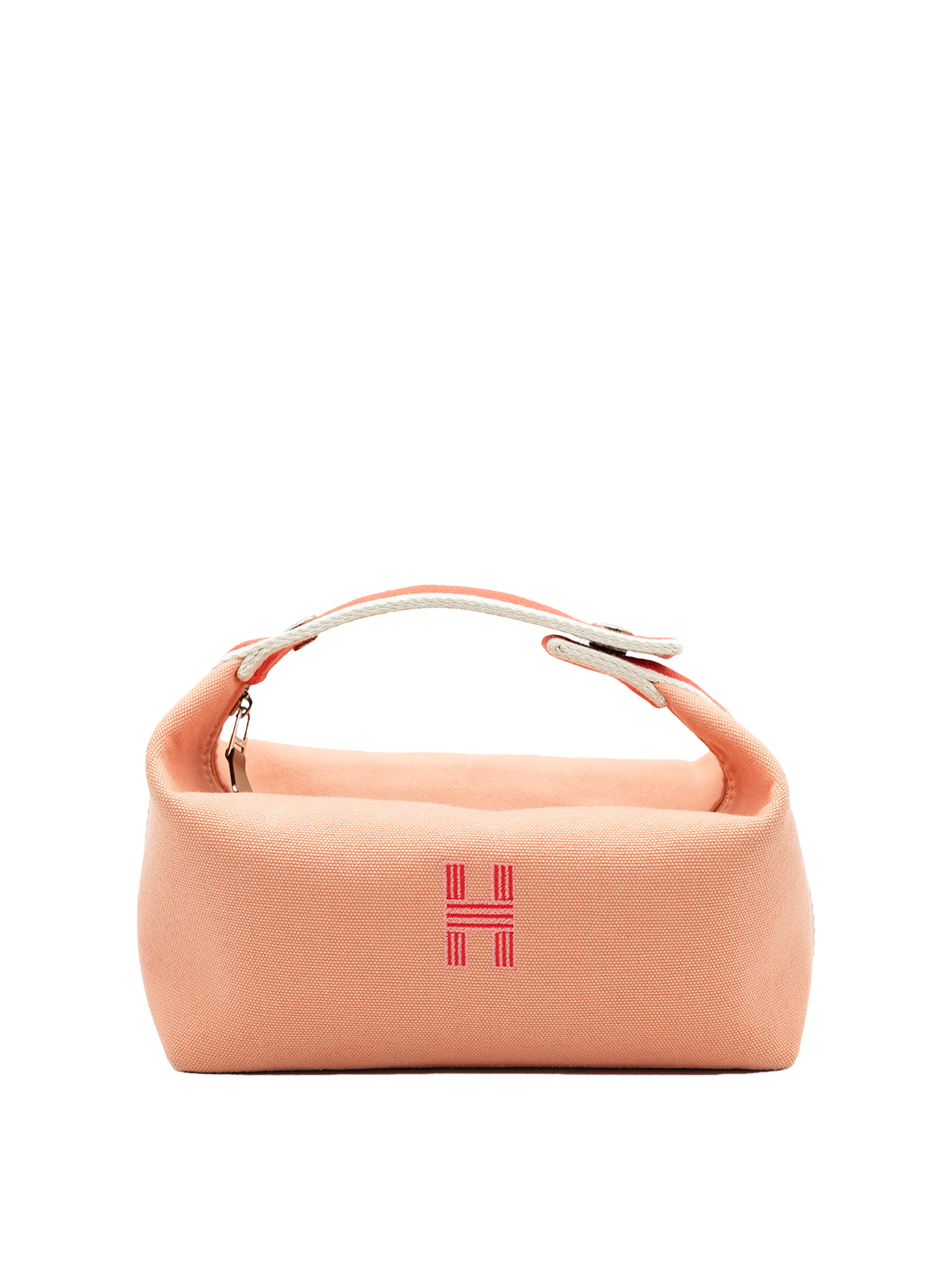 PRE-LOVED HERMÈS BRIDE-A-BRAC CASE SMALL MODEL TOILE PINK PHW