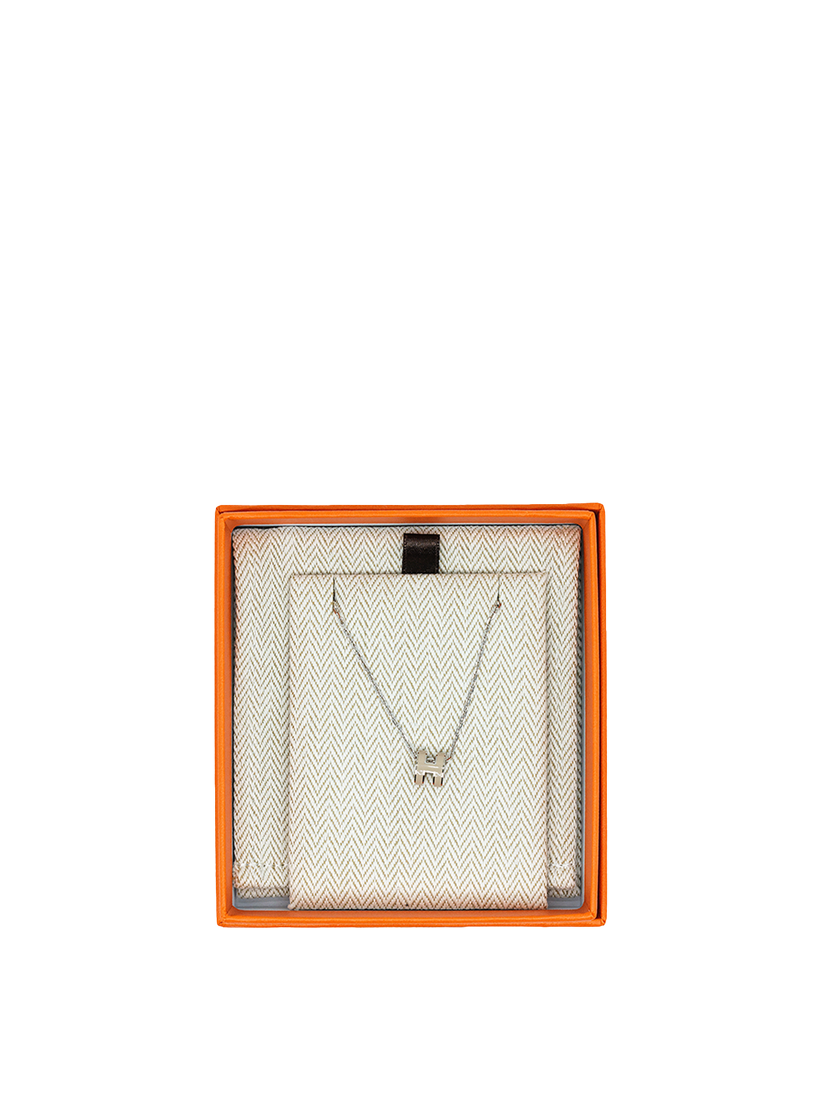 NEW HERMÈS MINI POP H NECKLACE MARRON PHW