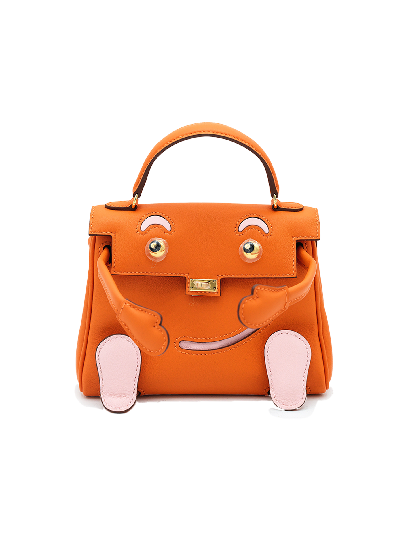 NEW HERMÈS QUELLE IDOLE KELLY DOLL SWIFT ORANGE/ ROSE SAKURA GHW