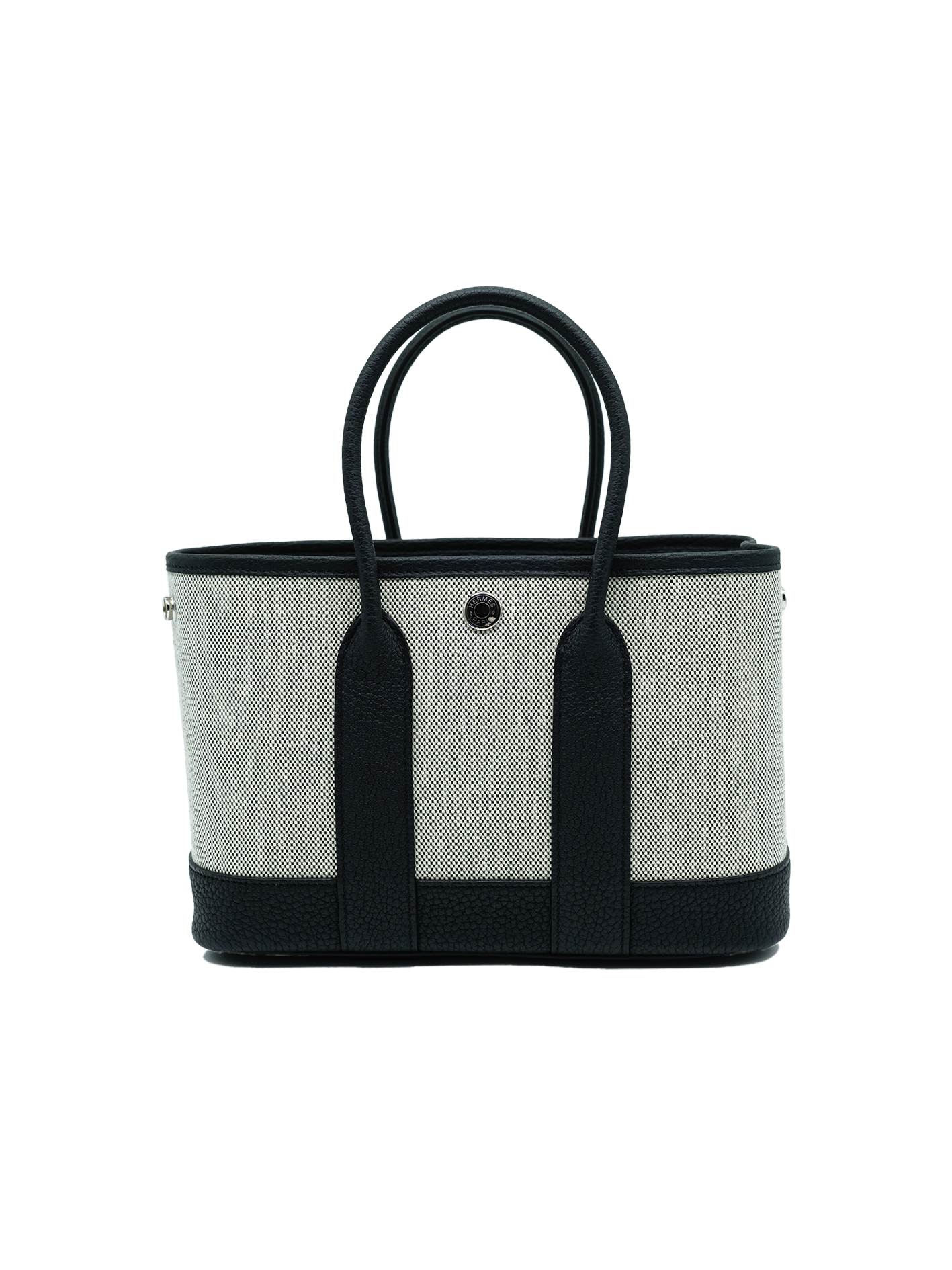 NEW HERMES MINI GARDEN PARTY TOILE/ NEGONDA BLACK PHW