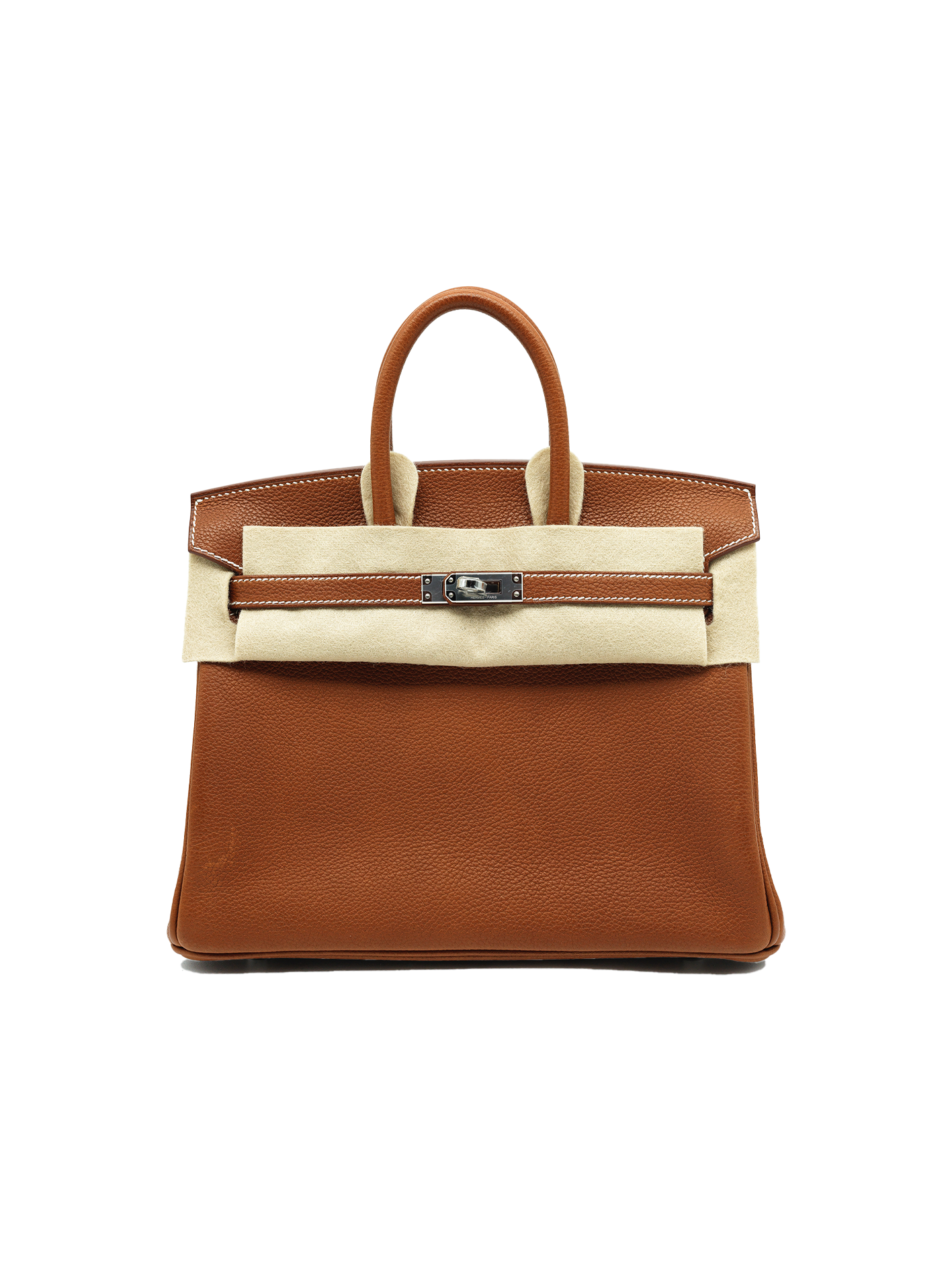 NEW HERMÈS BIRKIN 25 BARENIA FAUBOURG FAUVE PHW