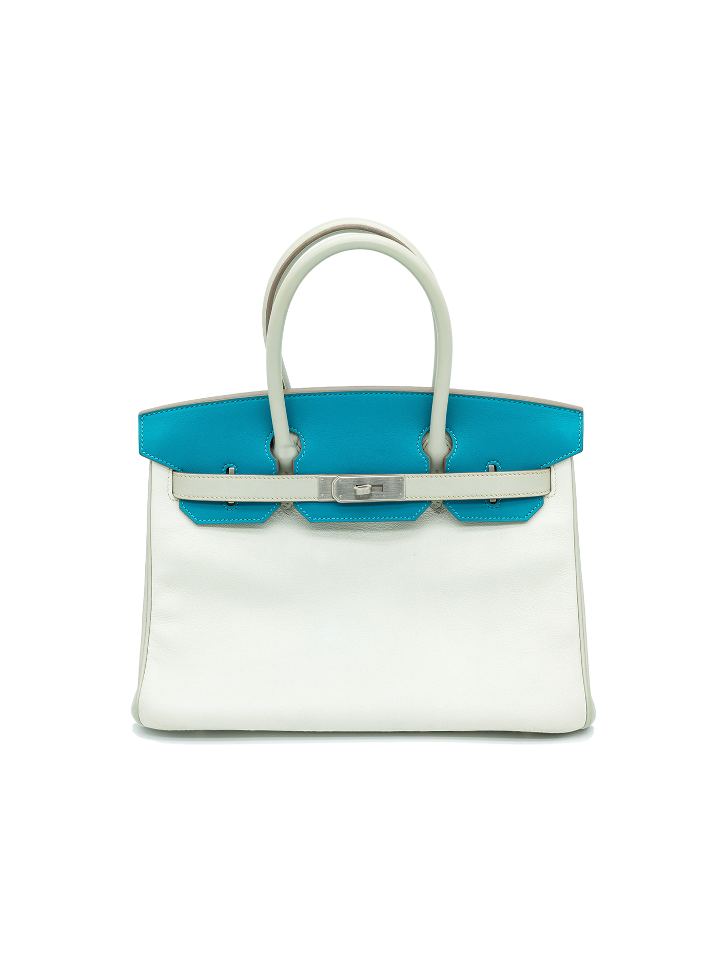 PRE-LOVED HERMÈS BIRKIN 30 SWIFT BETON/ GRIS PERLE/ BLUE SAINT BPHW